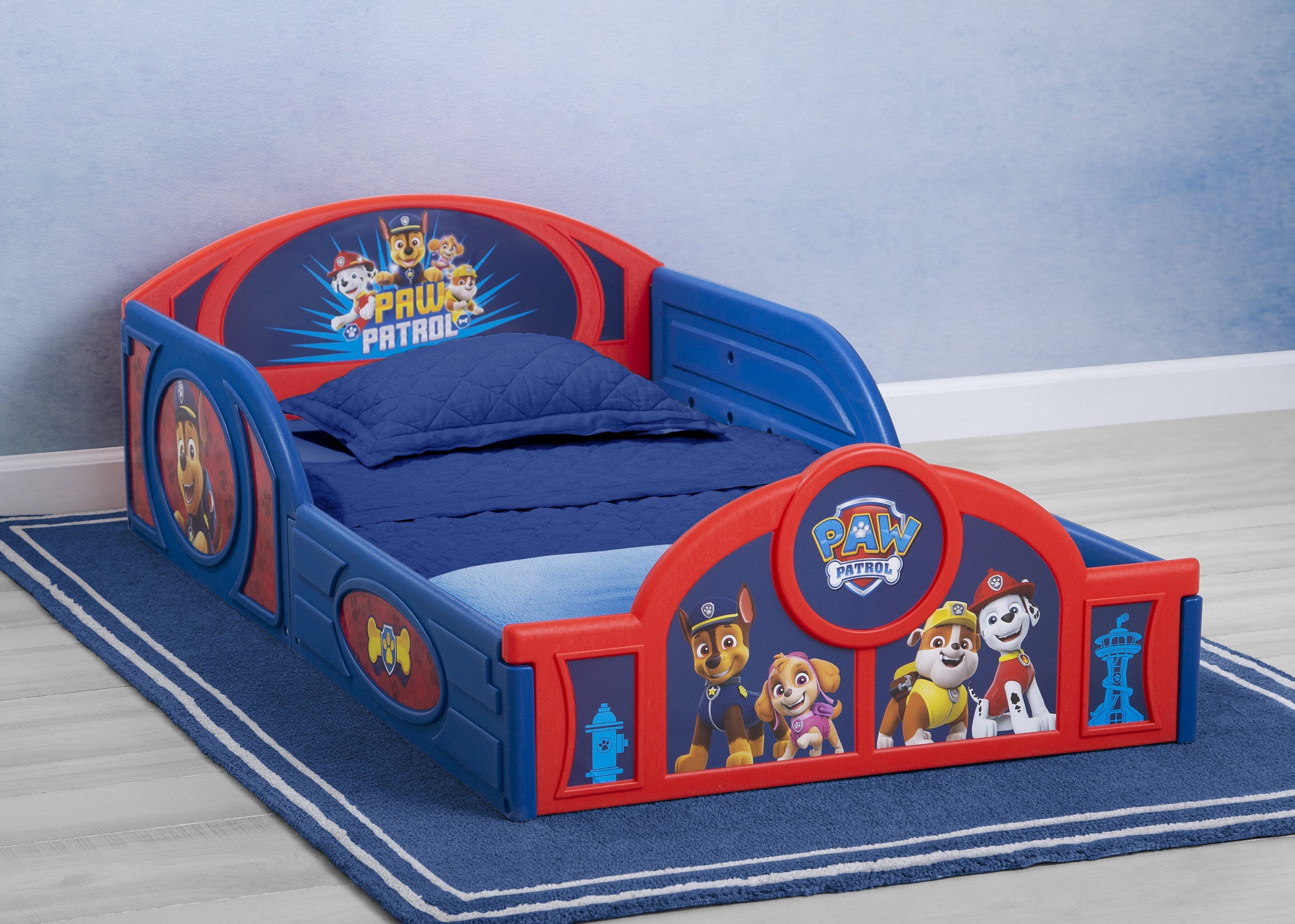 PAW Patrol Toddler Bed - Plastic Sleep and Play Bed for Kids, Boys & Girls - Perfect for Nursery, Daycare or Kids' Bedroom Decor