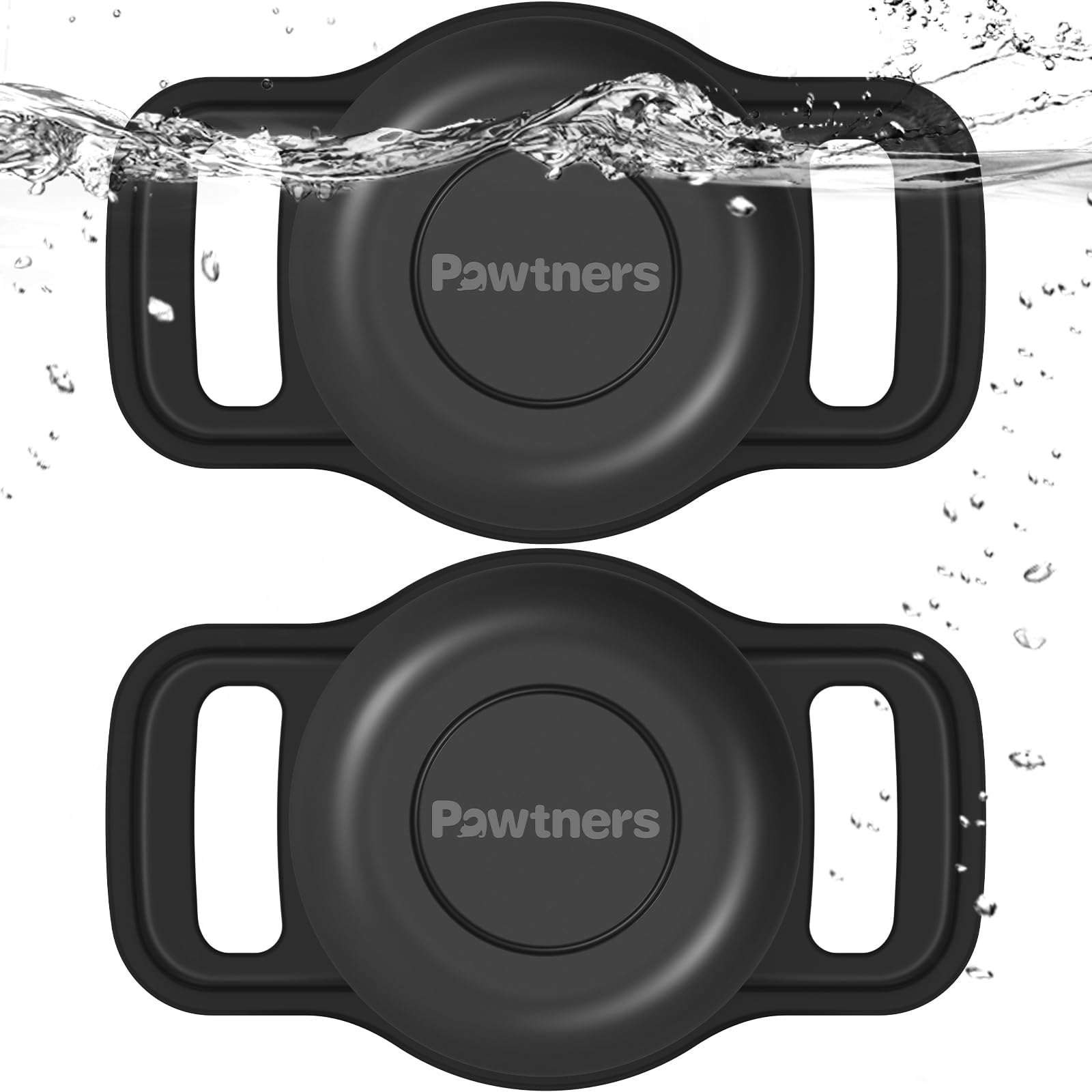 Waterproof Airtag Dog Collar Holder - 2 Pack Soft Silicone AirTag Case for Pet Collars, IPX8 Waterproof Apple AirTag Tracker Cover for Dogs & Cats | Perfect for Hiking, Travel & Outdoor Adventures