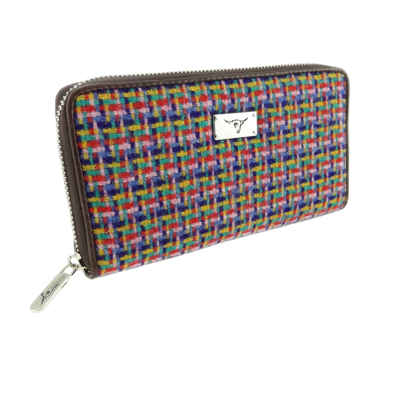 Harris Tweed Long Zip Wallet for Men & Women - 22 Stylish Colors | RFID Blocking Leather Card Holder for Travel, Business & Everyday Use