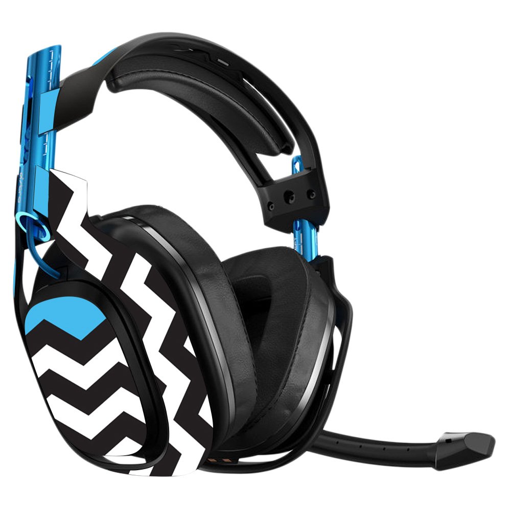 MightySkins Vinyl Decal Wrap Cover for Astro A50 3rd Gen Gaming Headset - Baby Blue Chevron Design | Protective, Durable & Customizable Skin | Easy to Apply & Remove | Made in USA | Perfect for Gaming, Streaming & Personalization