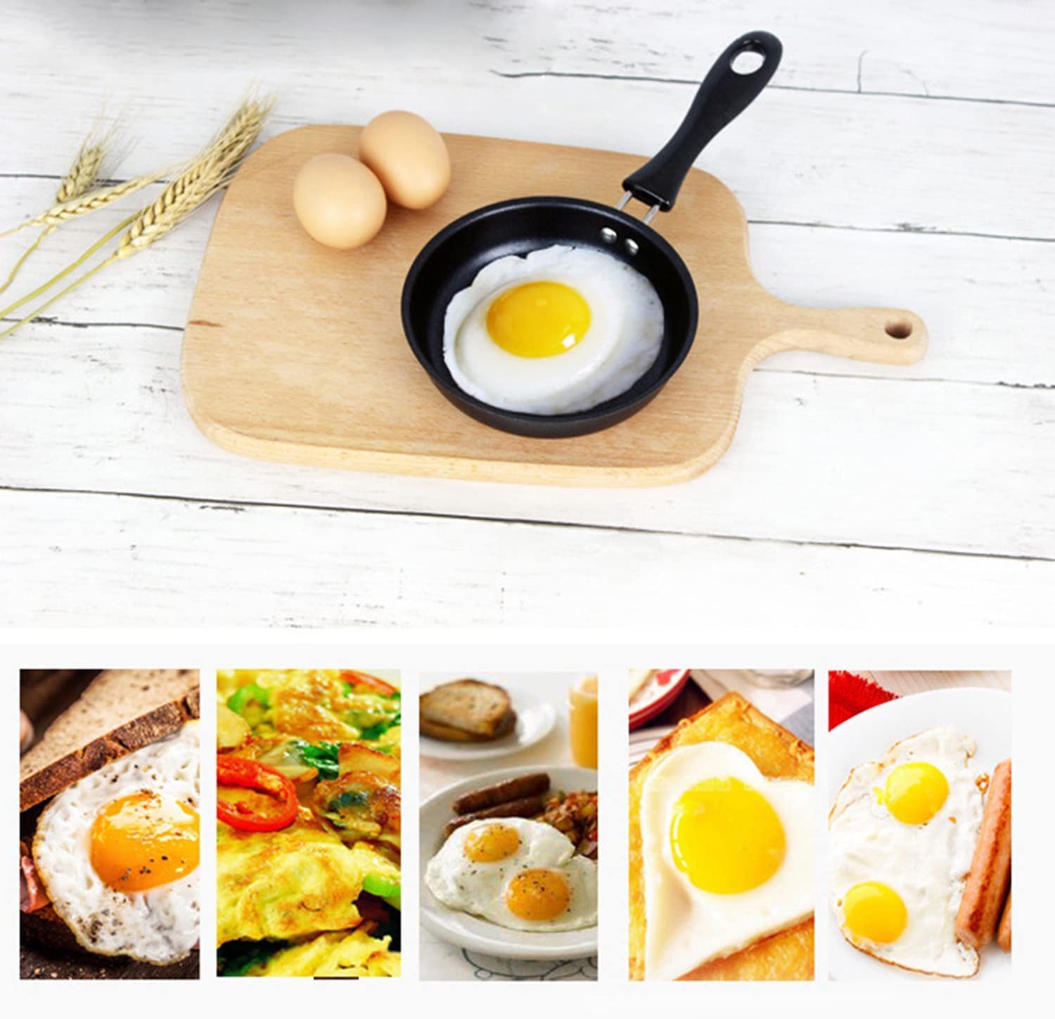 Nonstick Egg Frying Pan - 12cm Small Pancake Pan for Camping & Home Use | Perfect for Fried Eggs, Pancakes & Mini Meals | Durable Round Mini Saucepan for Kitchen, RV & Outdoor Cooking