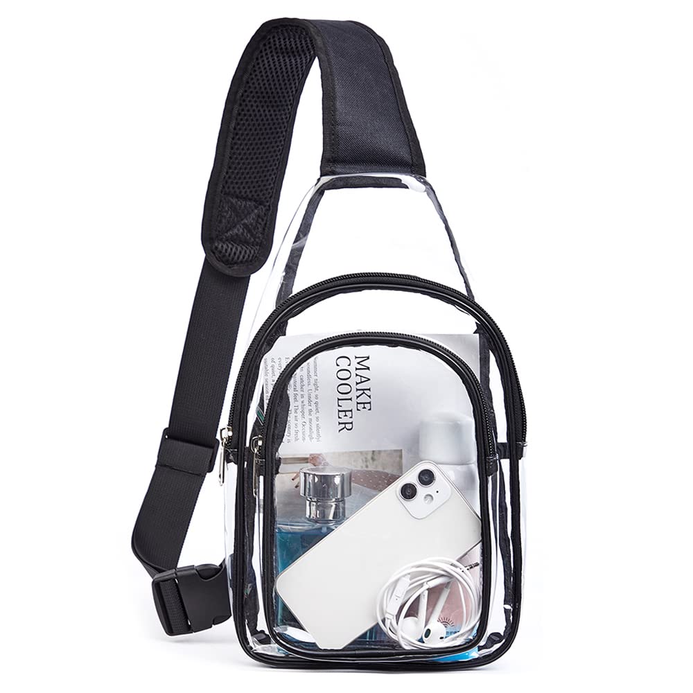 Clear PVC Sling Bag - Stadium Approved Crossbody Shoulder Bag for Concerts, Festivals & Travel | Lightweight Transparent Purse for Women & Men