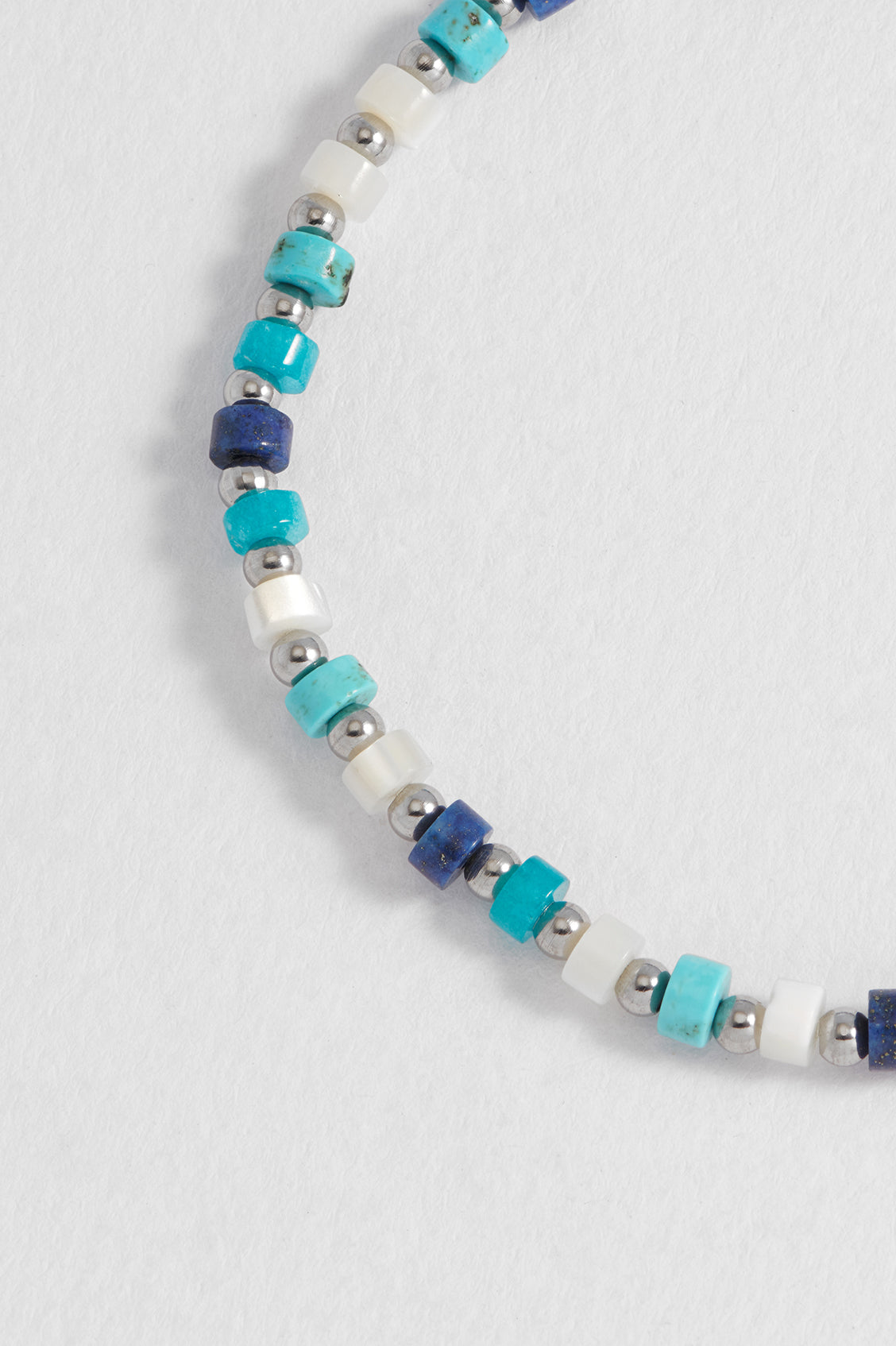 Men's Mixed Blue Gemstone Rondelle Bracelet - Natural Stone Beaded Jewelry for Men - Perfect for Casual Wear, Gifts & Spiritual Healing