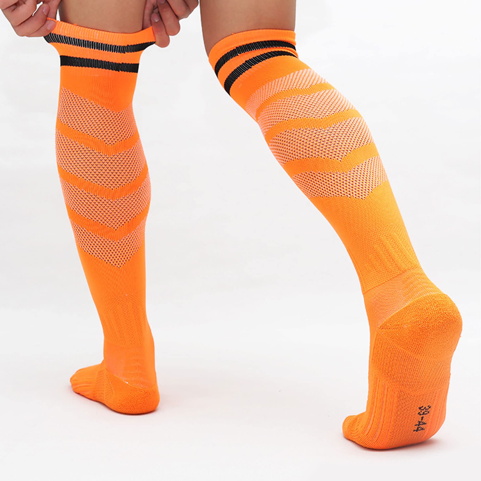 Best High Tube Football Socks for Men & Kids - Thickened Terry Bottom Long Knee Socks for Soccer, Running & Sports - Perfect for Training, Games & Outdoor Activities