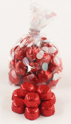 Premium Solid Milk Chocolate Easter Eggs - 8 oz Bag of Foil-Wrapped Red Croquettes by Scott's Cakes | Perfect for Easter Baskets, Holiday Gifts & Party Favors