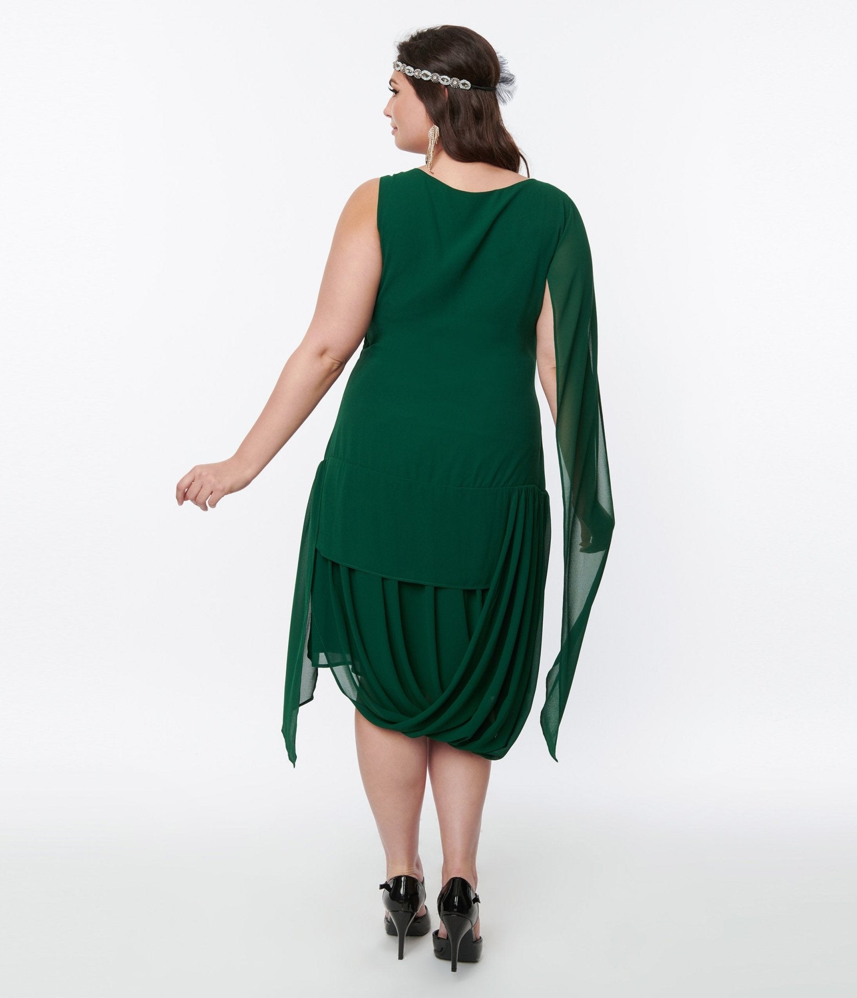 Vintage 1920s Emerald Green Flapper Dress - Roaring Twenties Gatsby Style Party Costume for Halloween, Themed Events & Retro Photoshoots