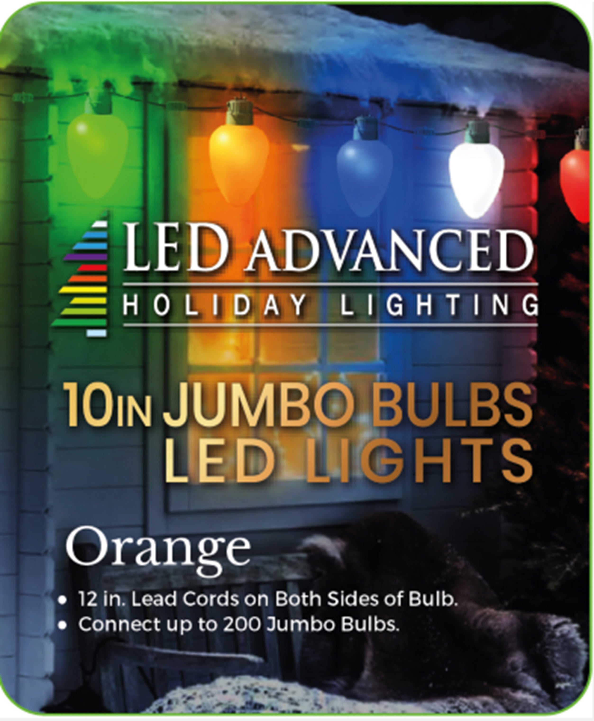 10 Pack Jumbo LED Bulb Outdoor Christmas Lights - Waterproof Roofline & Pathway Decorations for Holiday, Garden, and Party Lighting