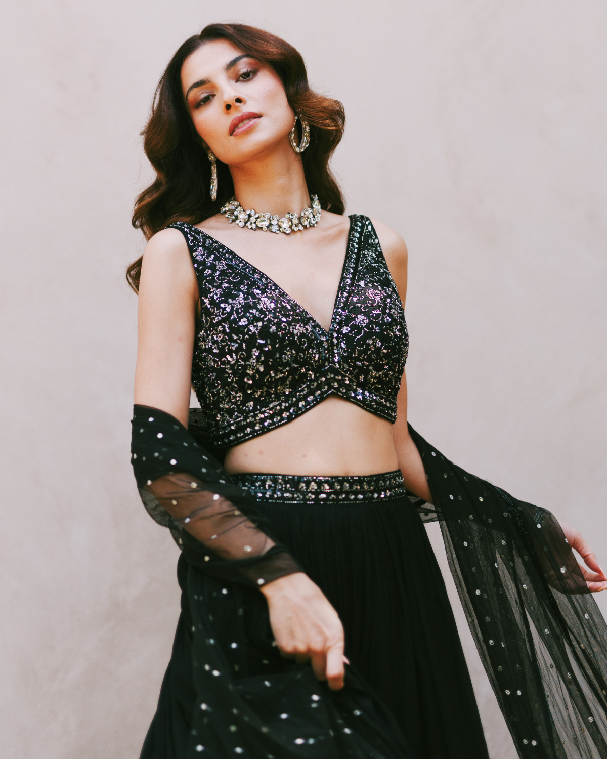 Elegant Black Savli Lehenga Choli Set for Women - Traditional Indian Bridal Party Wear for Weddings, Festivals & Special Occasions