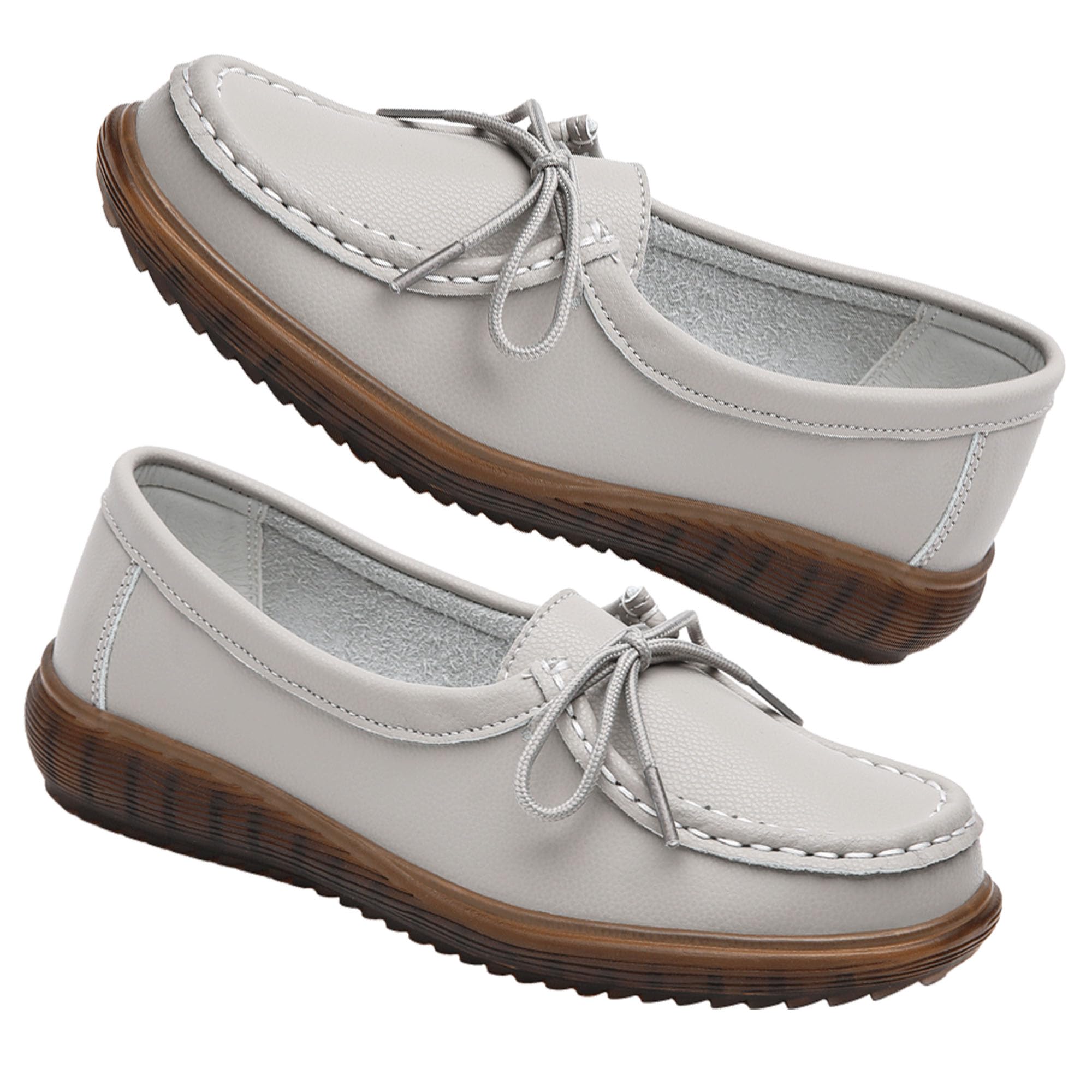 HESBITEUL Women's Penny Loafers - Slip On Casual Driving Moccasins with Bowknot - Comfortable Flat Boat Shoes for Walking, Work & Everyday Wear | Perfect for Office, Travel & Outfits