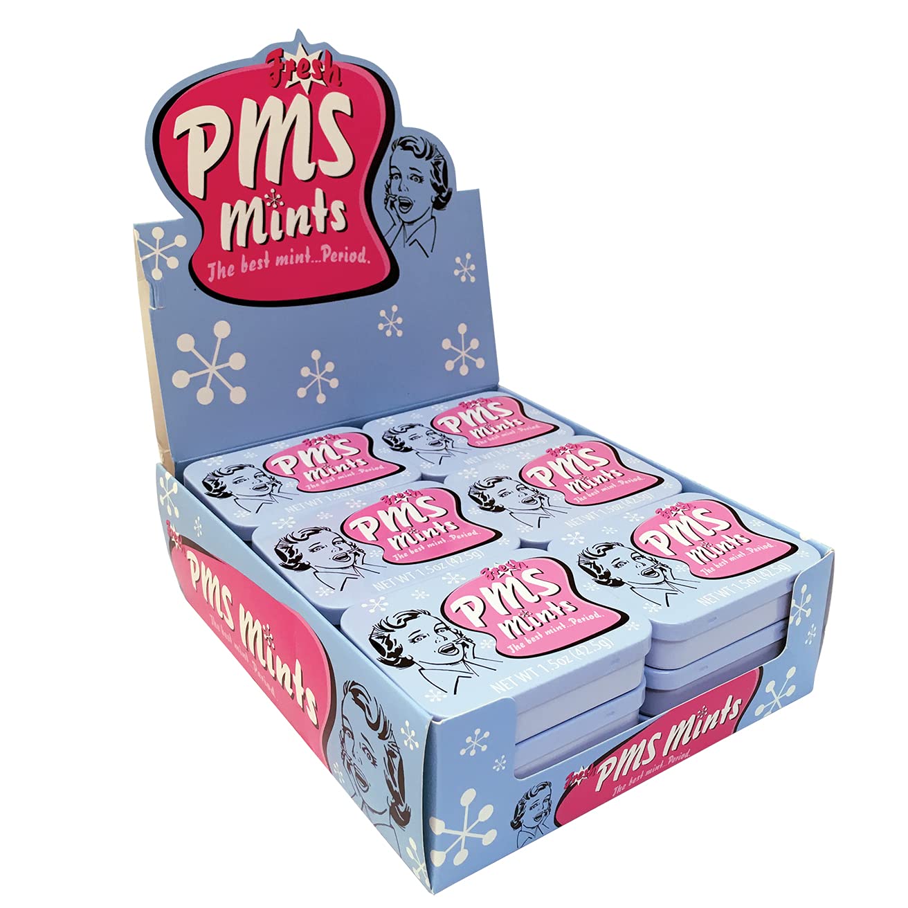 PMS Relief Mints - Peppermint Candy for Menstrual Comfort, 1.5oz Tin (18 Count) - Natural Period Cramp Remedy for Work, Travel & Home Use