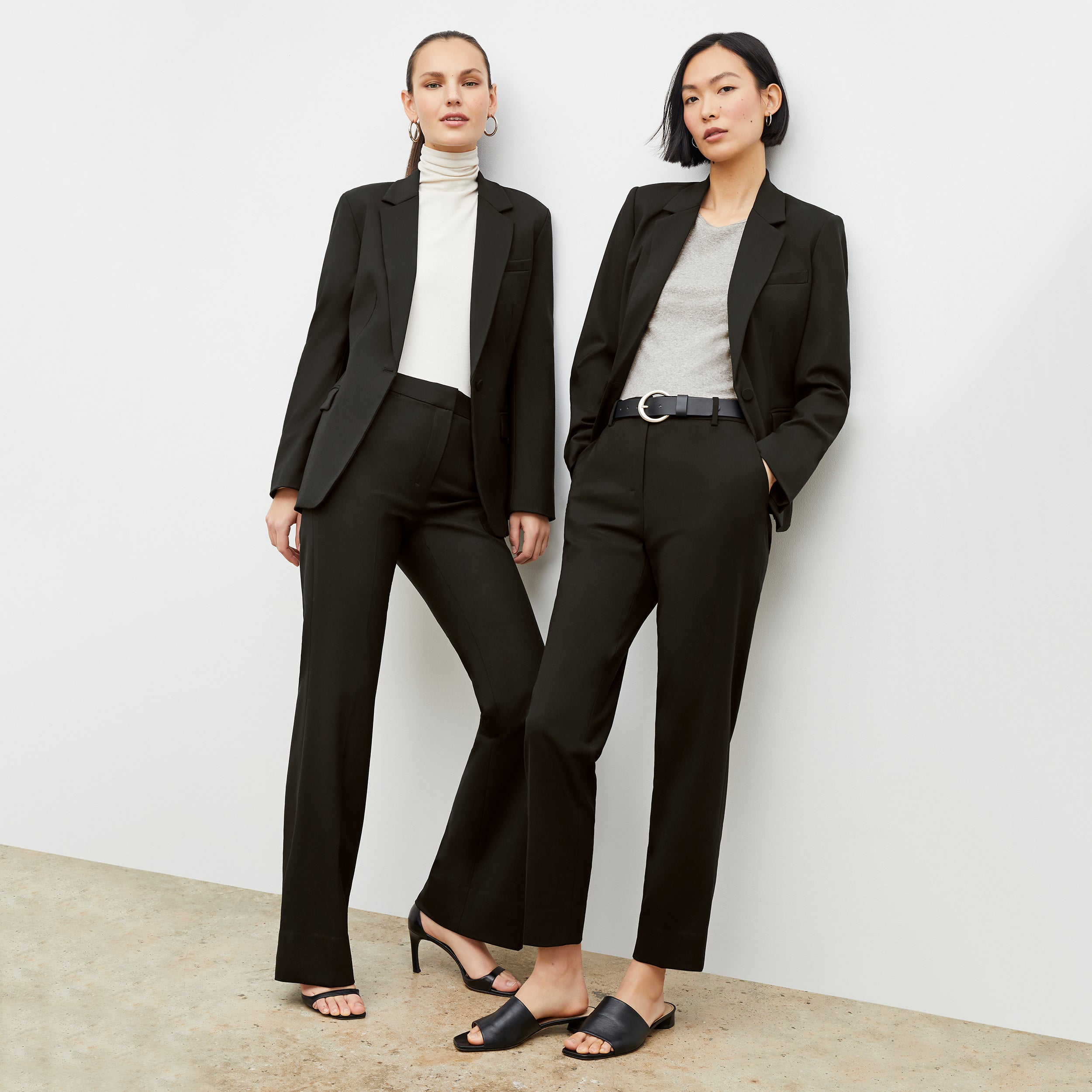 Mejia Washable Wool Twill Pants for Men & Women - Classic Black Trousers for Office, Travel & Casual Wear