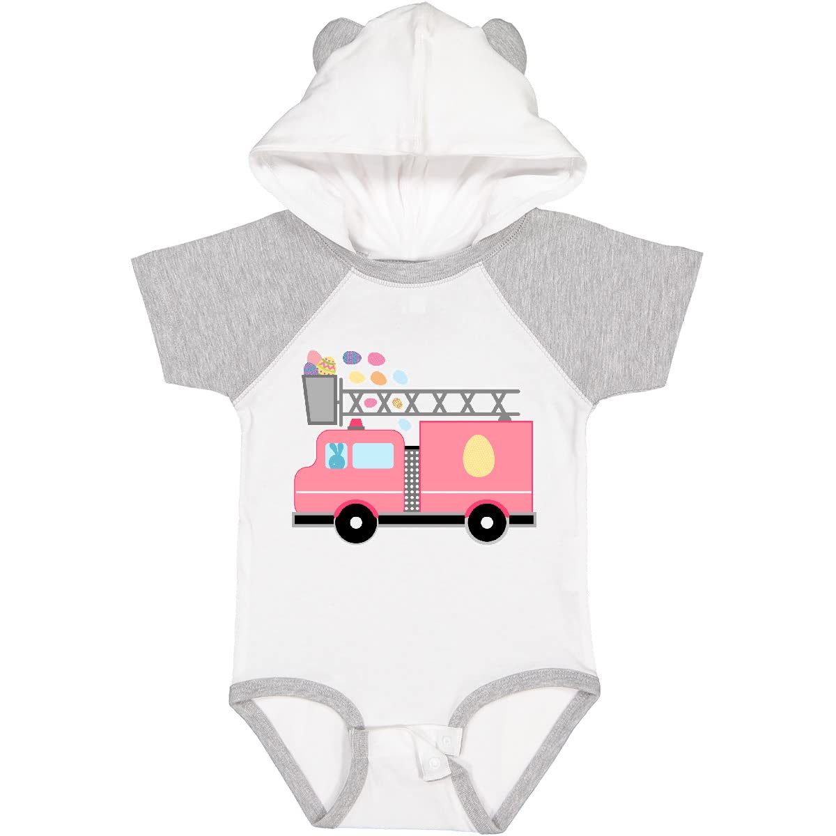 Inktastic Easter Fire Truck Egg Hunt Bunny Baby Bodysuit - Cute Easter Outfit for Boys & Girls - Perfect for Easter Egg Hunts, Family Photos & Holiday Celebrations