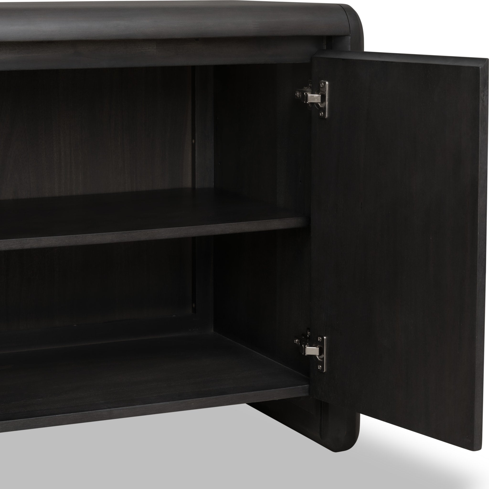 Xolani Two Door Acacia Wood Cabinet - Jaguar Finish | Rustic Storage Cabinet for Living Room, Bedroom, or Entryway | Solid Wood Furniture for Home Decor
