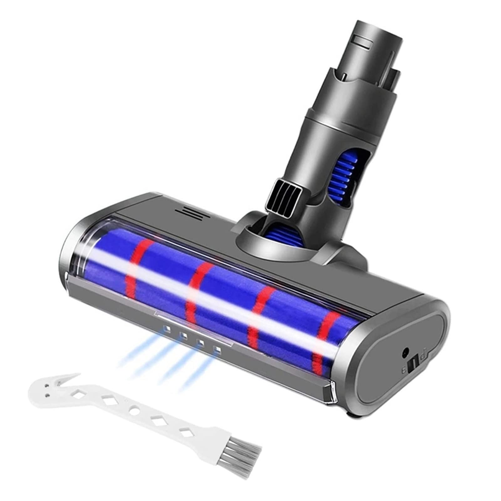 PSVOD Soft Roller Cleaner Head Compatible with Dyson V6, DC58, DC59, DC61, DC62, DC74 Cordless Vacuum - LED Light Attachment for Hard Floors & Pet Hair - Perfect for Home Cleaning & Car Detailing