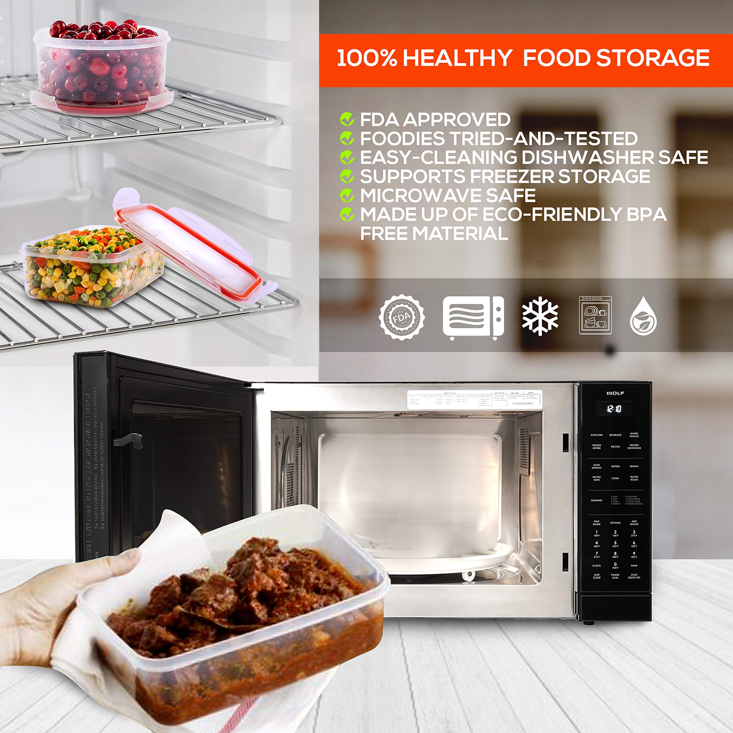 28-Piece Airtight Food Storage Container Set (85oz to 1.2oz) - 14 Clear Plastic Containers with Lids - Meal Prep, Fruits, Leftovers - Freezer, Microwave & Dishwasher Safe - Perfect for Kitchen Organization & Food Preservation