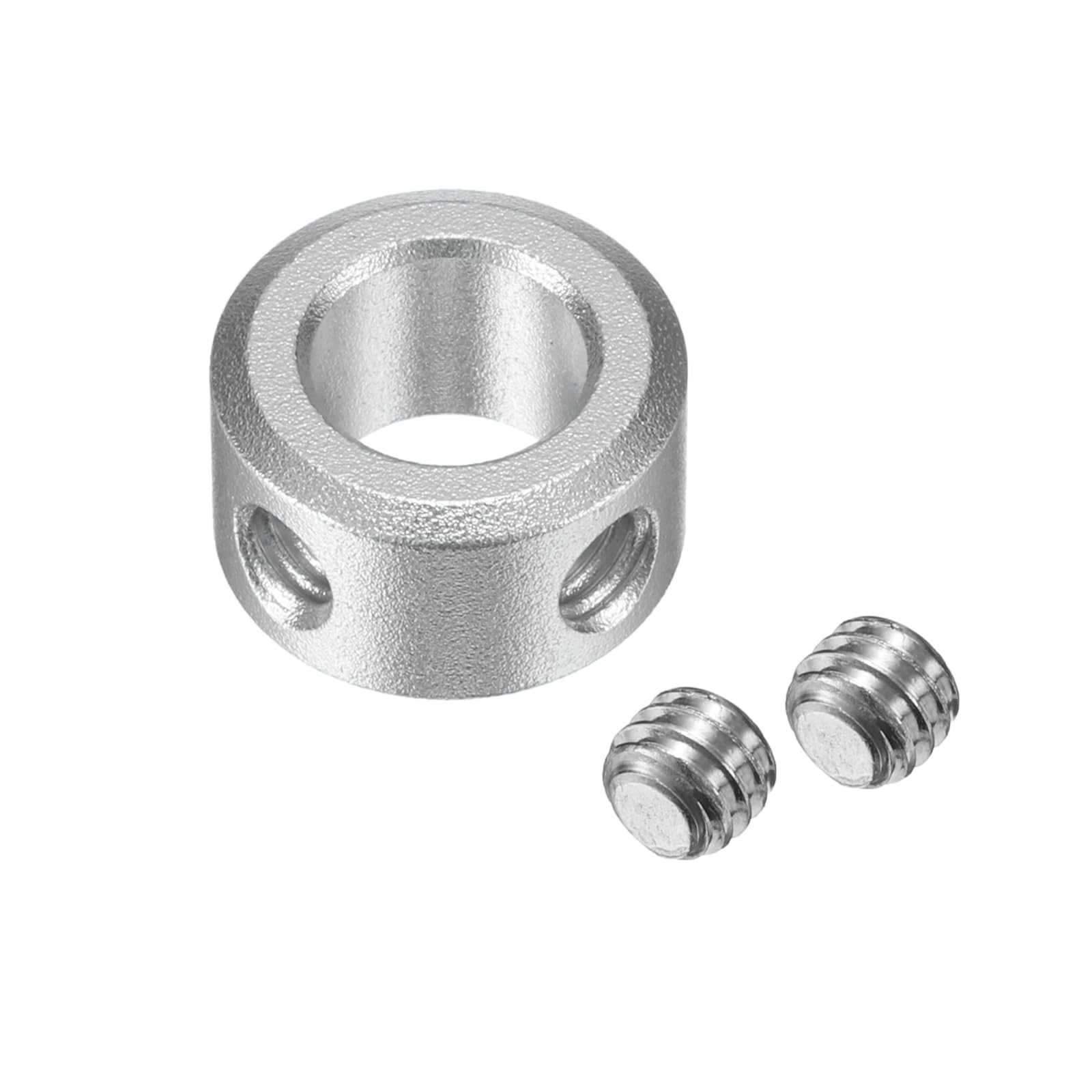 uxcell 8mm Shaft Set Screw Collar - 2pcs Aluminum Alloy Clamping Collars (14mm OD, 8mm Thickness) with M4 Set Screws & Wrench - Perfect for Machinery, Robotics & DIY Projects