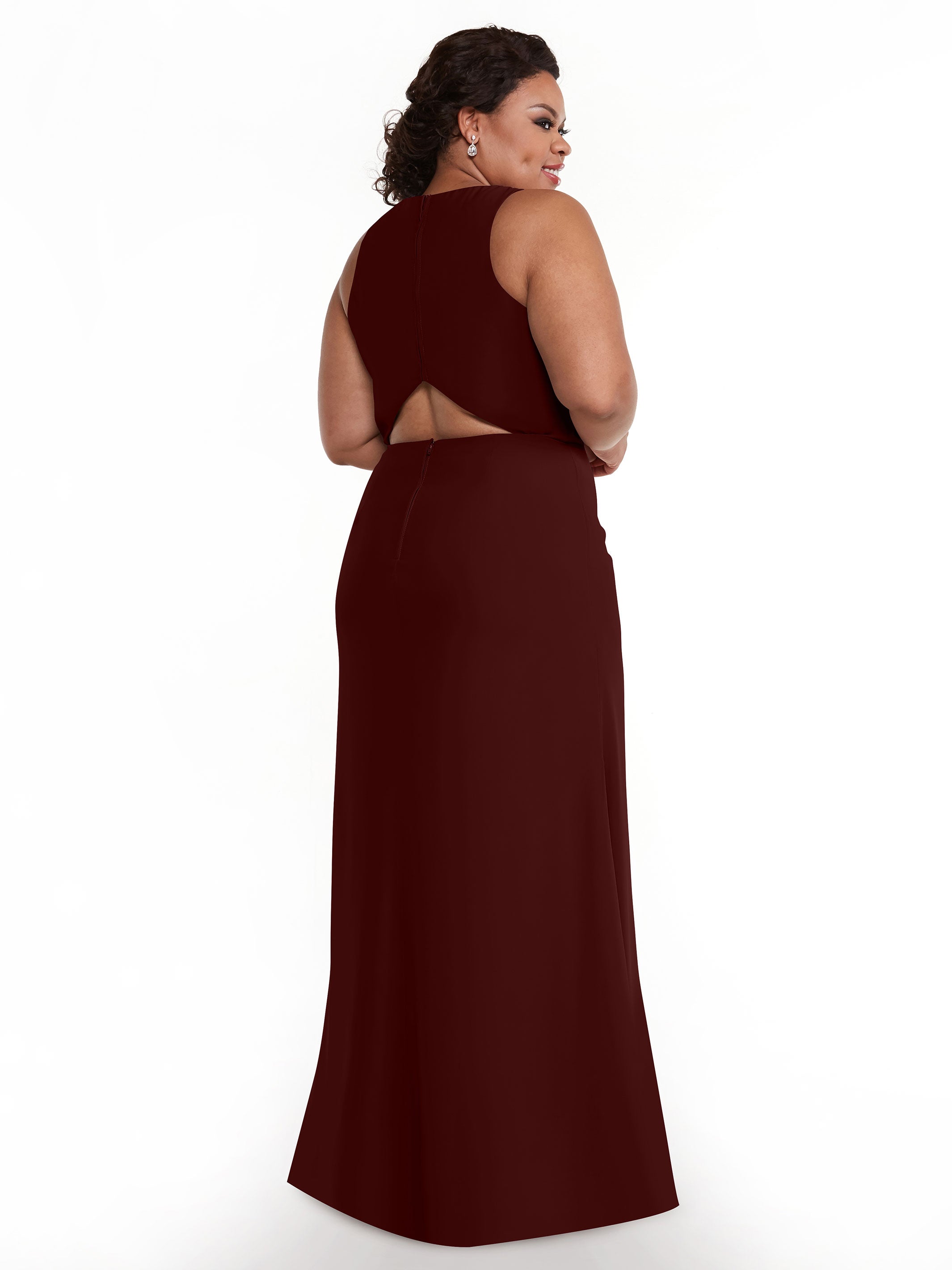 Elegant 80175 Chiffon A-Line Bridesmaid Dress with Plunging Halter Neckline - Perfect for Weddings, Formal Events & Special Occasions