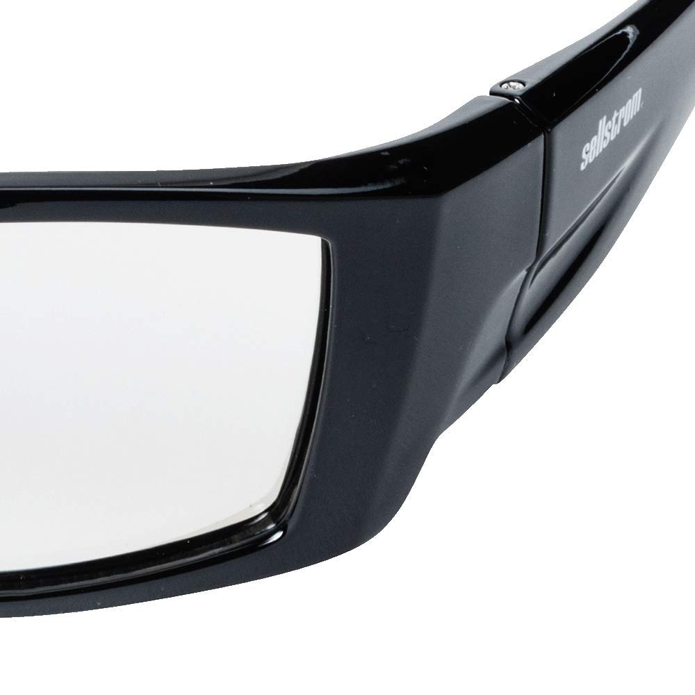 Sellstrom Slip-Resistant Anti-Fog Safety Glasses with Hard Coating - Black/Green Protective Eyewear for Indoor & Outdoor Use - Co-Molded Temples & Soft Nose Piece (S72402) - Ideal for Construction, Woodworking, and DIY Projects