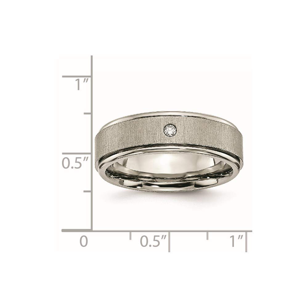 Titanium Brushed Diamond Round Edge Wedding Band Ring for Women – Elegant Bridal Engagement Jewelry, Perfect Gift for Her – Ideal for Proposals, Anniversaries & Special Occasions