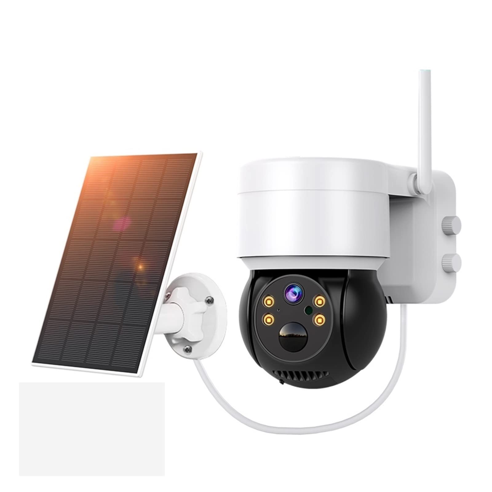 SilteD 2K 4MP Solar Security Camera Outdoor - WiFi PTZ Surveillance with Human Detection, 4000mAh Rechargeable Battery & Solar Panel (No SD Card Needed) - Ideal for Home, Yard, and Business Security Monitoring