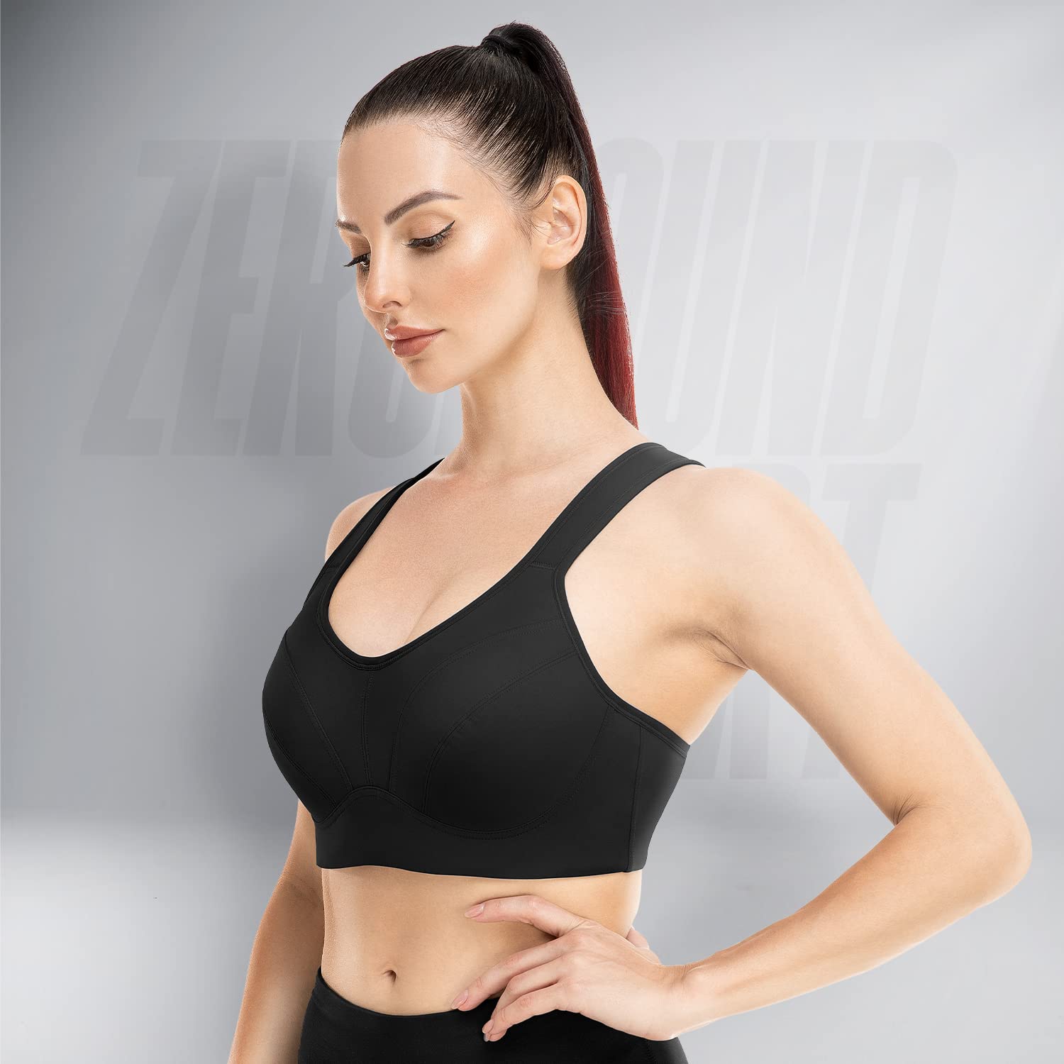 ZeroBound High Impact Sports Bras for Women - Full Coverage Support, Underwire, Padded, Adjustable Straps, Plus Size - Perfect for Running, Gym Workouts & High Intensity Training