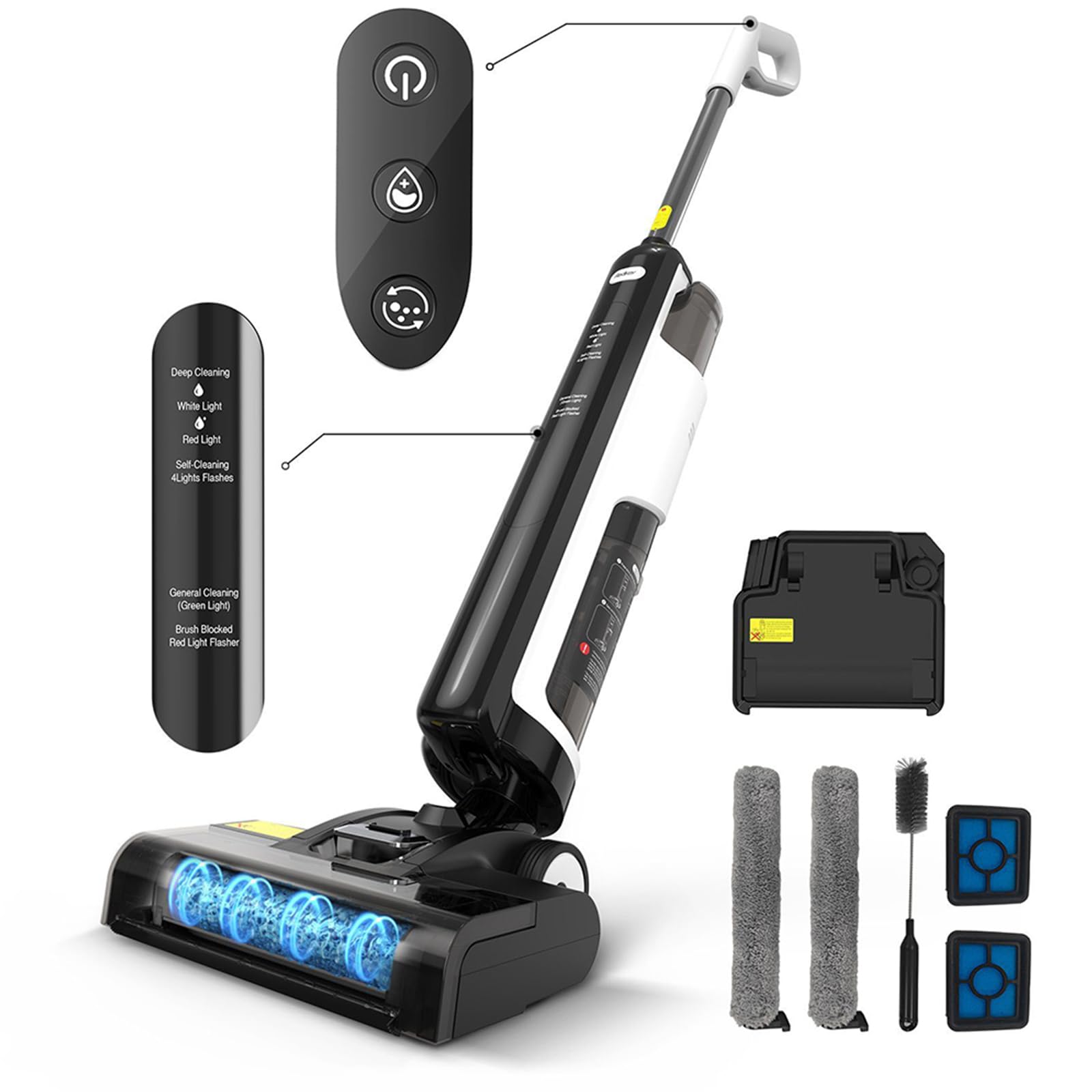 **Redkey W12SE Cordless Wet Dry Vacuum Cleaner – 1.15L Dual Tank, 45 Min Runtime, Self-Cleaning & Anti-Tangle Hair, Electrolytic Disinfection – Ideal for Home, Car, and Pet Hair Cleaning**