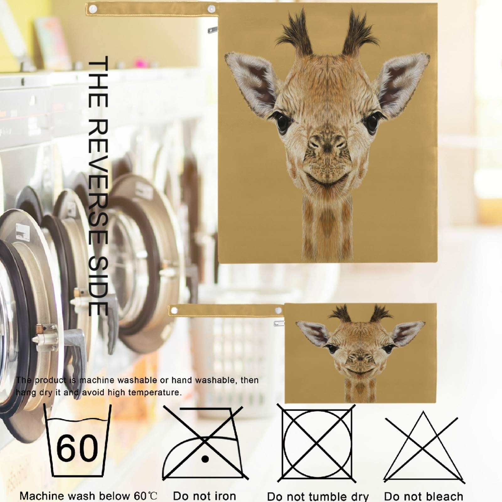 Visesunny 2PCS Giraffe Face Wet Bags - Washable & Reusable Zippered Pockets for Diapers, Swimsuits & Gym Clothes - Perfect for Travel, Beach, Pool, Daycare & Stroller Organization - Waterproof Storage for Toiletries & Baby Essentials