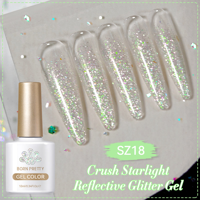 Reflective Glitter Gel Nail Polish - 10ml Starlight Crush for Long-Lasting Shine | Perfect for Manicures, Pedicures & Nail Art Designs