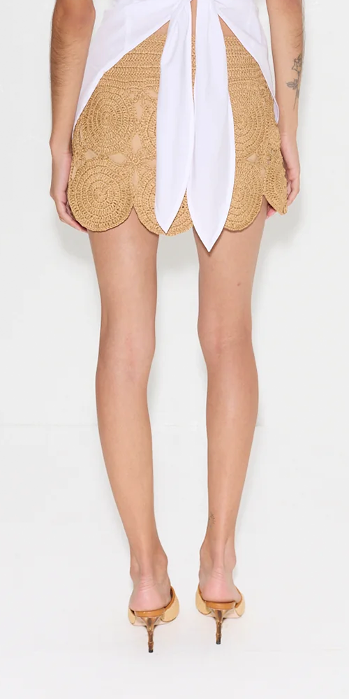 Beep Beep Mini Skirt - Natural Cotton High Waist Short Skirt for Women | Casual Summer Outfit, Beach Wear, Party Dress