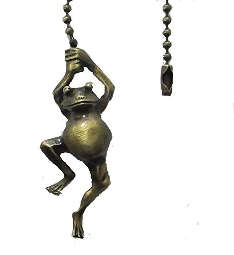 Antique Brass Frog Pull Chain for Ceiling Fan - Vintage Home Decor