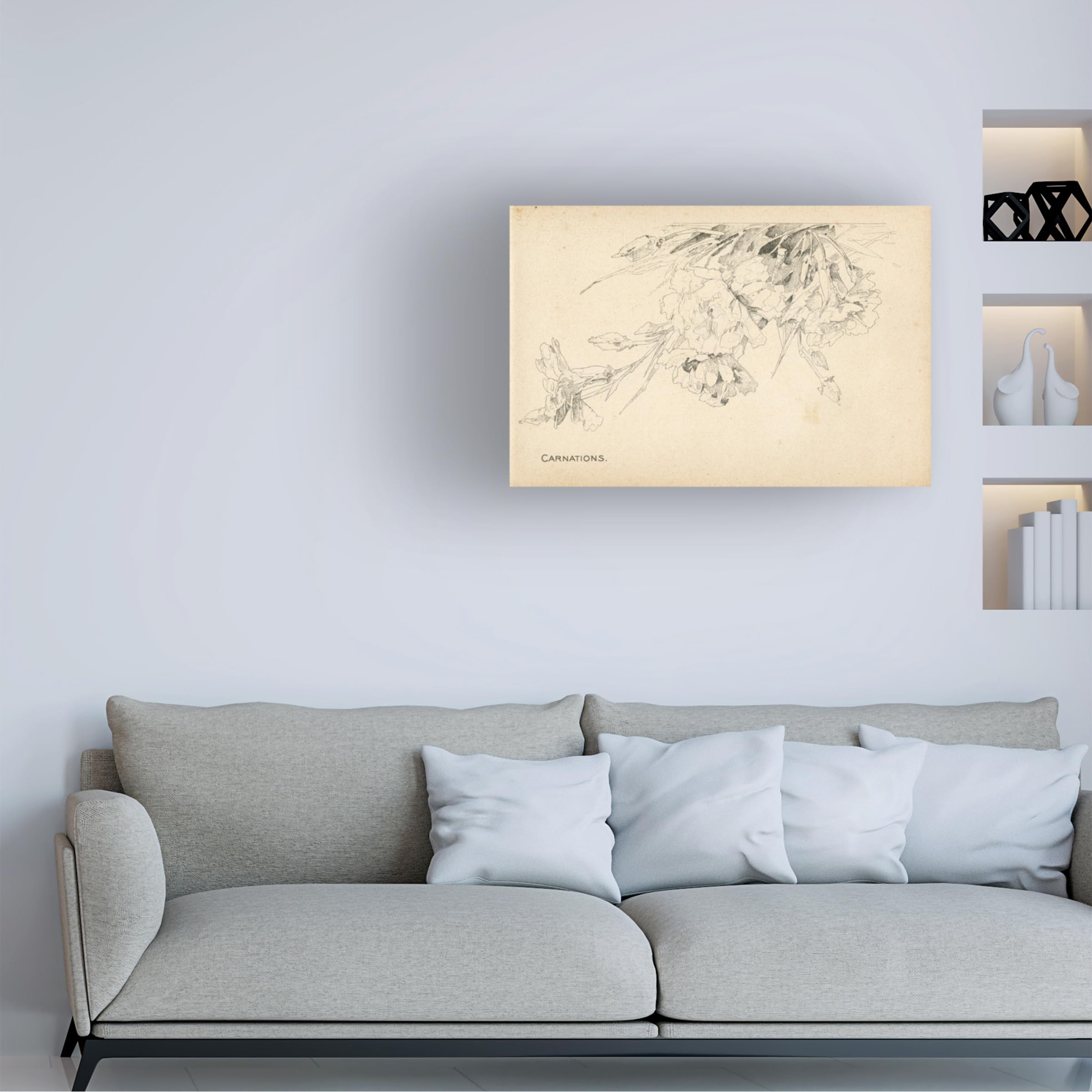 Trademark Fine Art 'Carnations' Floral Canvas Wall Art Print by Art Licensing Studio - Perfect for Living Room, Bedroom & Office Decor