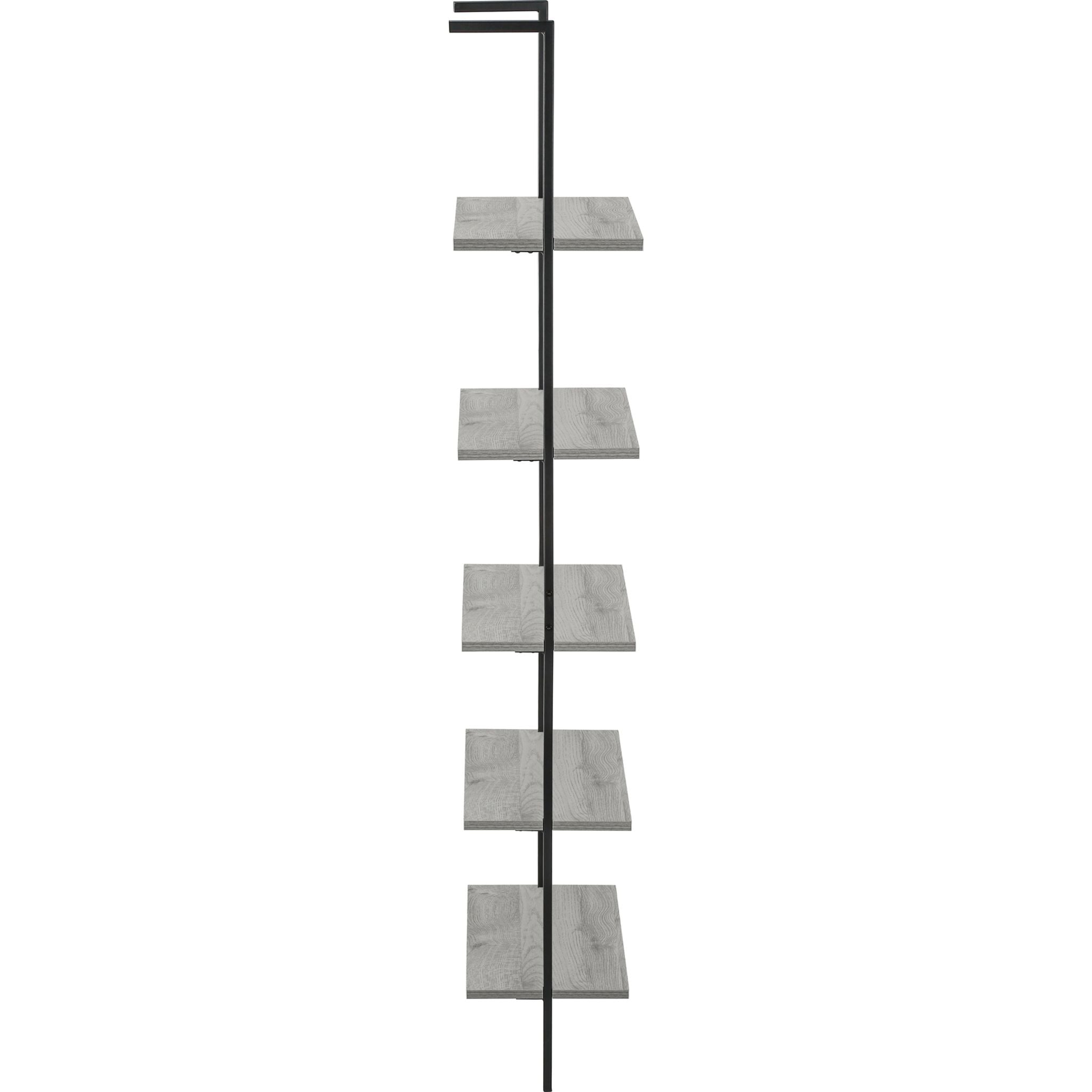 Modern Grey and Black Bookshelf - Sturdy Wooden Bookcase for Home, Office, or Library - Perfect for Organizing Books, Decor, and Storage Needs