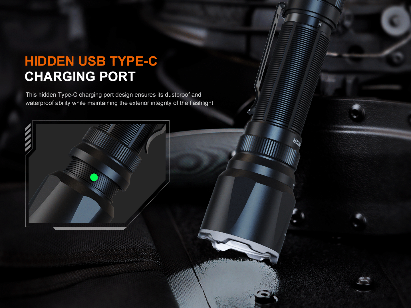 Fenix TK22R Rechargeable Tactical Flashlight - 2000 Lumens, USB-C Charging, IP68 Waterproof for Police, Military & Outdoor Adventures (Camping, Hiking, Emergency)