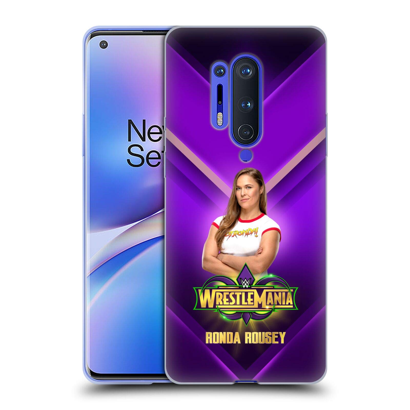 Head Case Designs WWE Ronda Rousey Wrestlemania 34 Soft Gel Case for OnePlus 8 Pro 5G - Durable Protective Cover for Wrestling Fans & Daily Use
