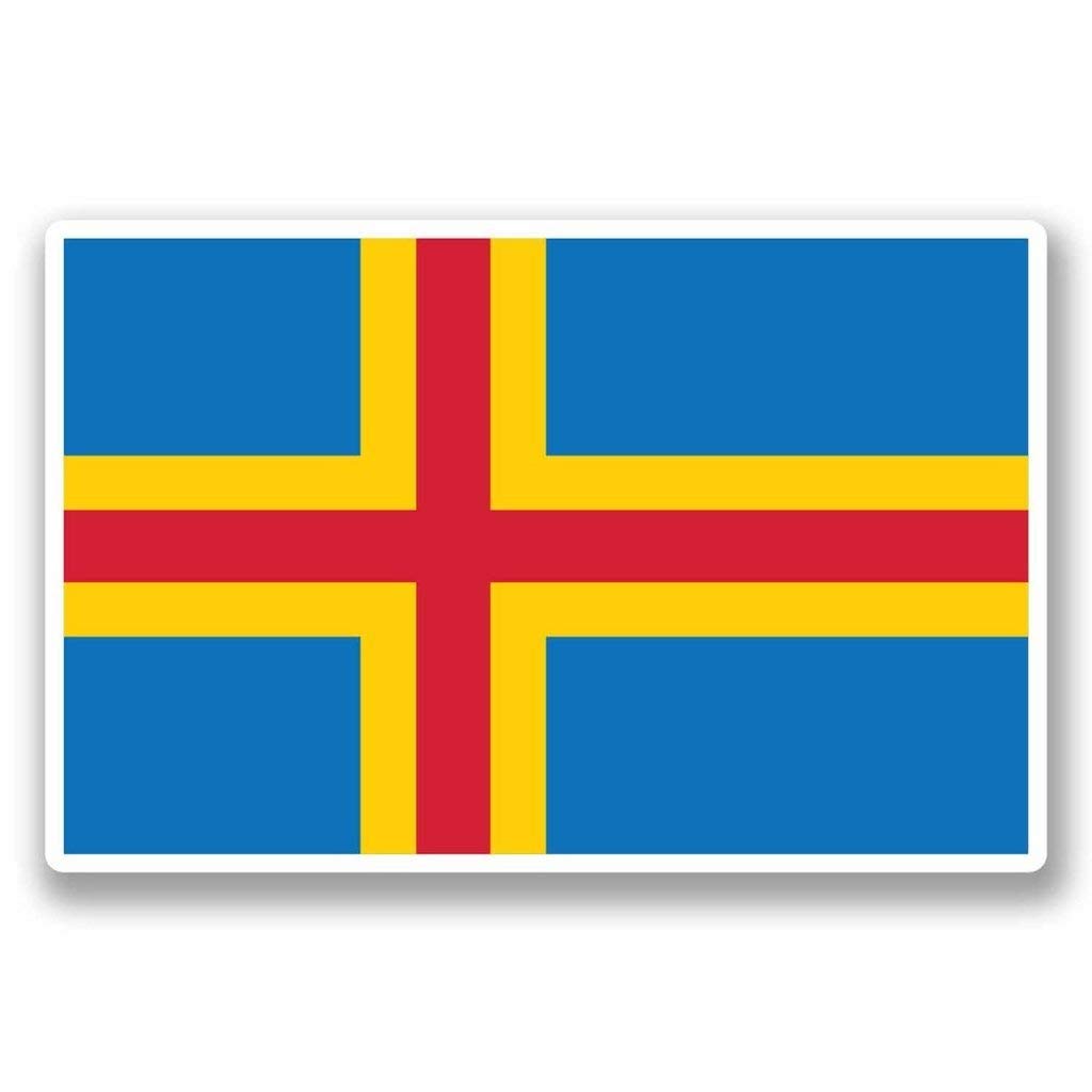Aland Finland Flag Stickers 50 Pack - Waterproof Vinyl Decals for Scrapbooking, DIY Crafts, Bullet Journals, Laptops, Water Bottles & Travel Luggage Decorations