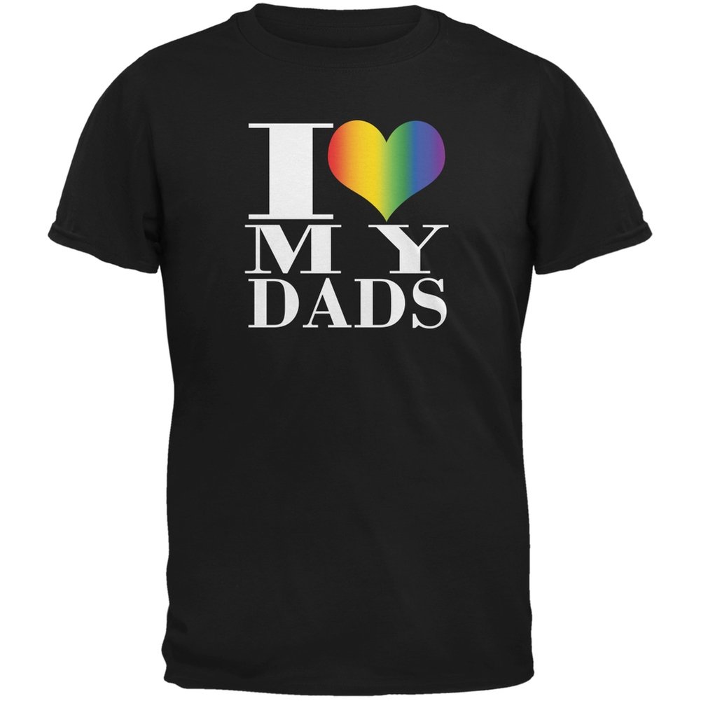 I Love My Gay Dads Pride Heart T-Shirt - Father's Day LGBTQ+ Apparel for Men & Women - Perfect for Pride Parades, Family Events & Supportive Gift Giving
