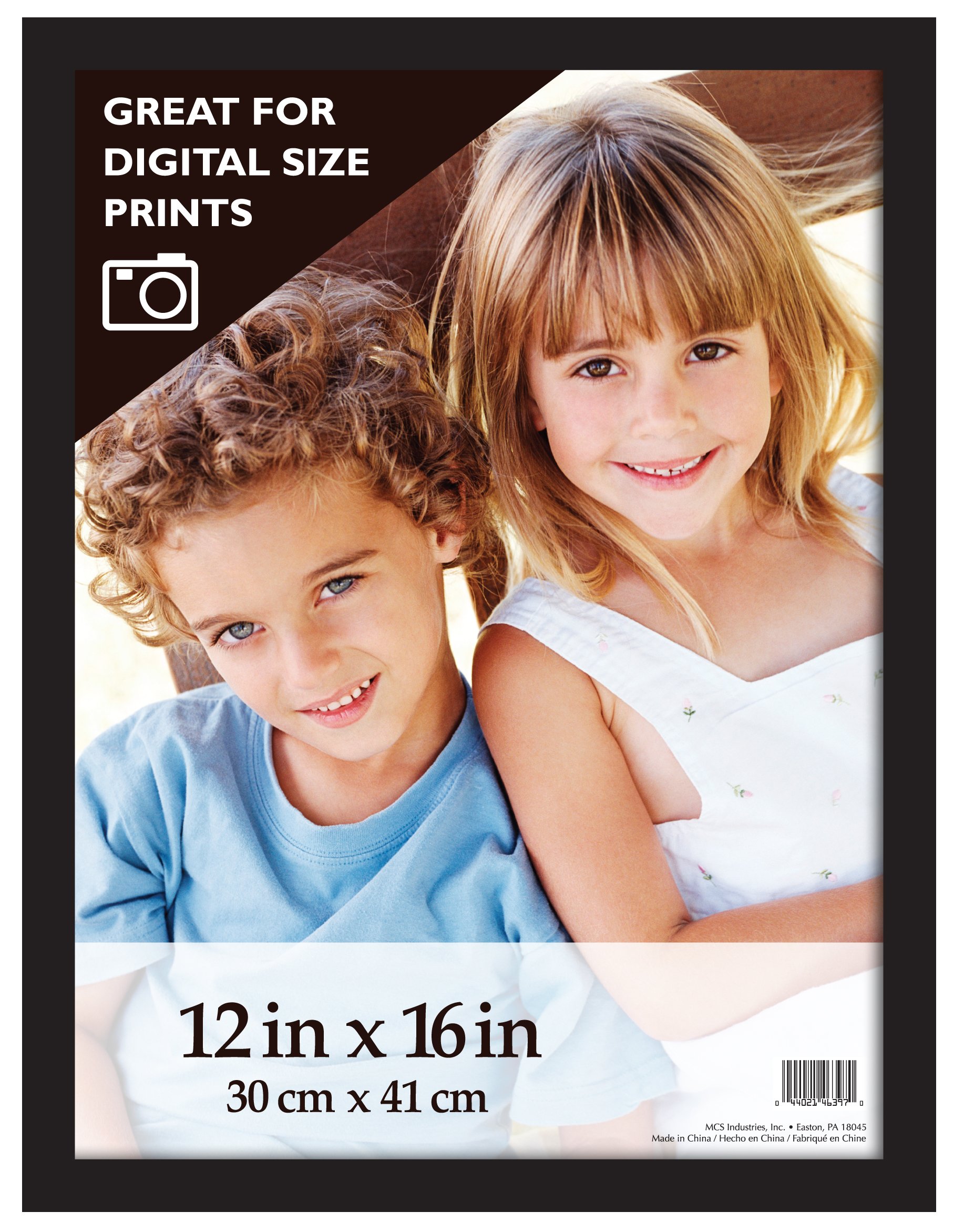 12x16 Inch Black Wood Picture Frame - MCS Gallery Wall Frame for Photos, Art & Posters (46397) - Perfect for Home Decor, Office & Gifts