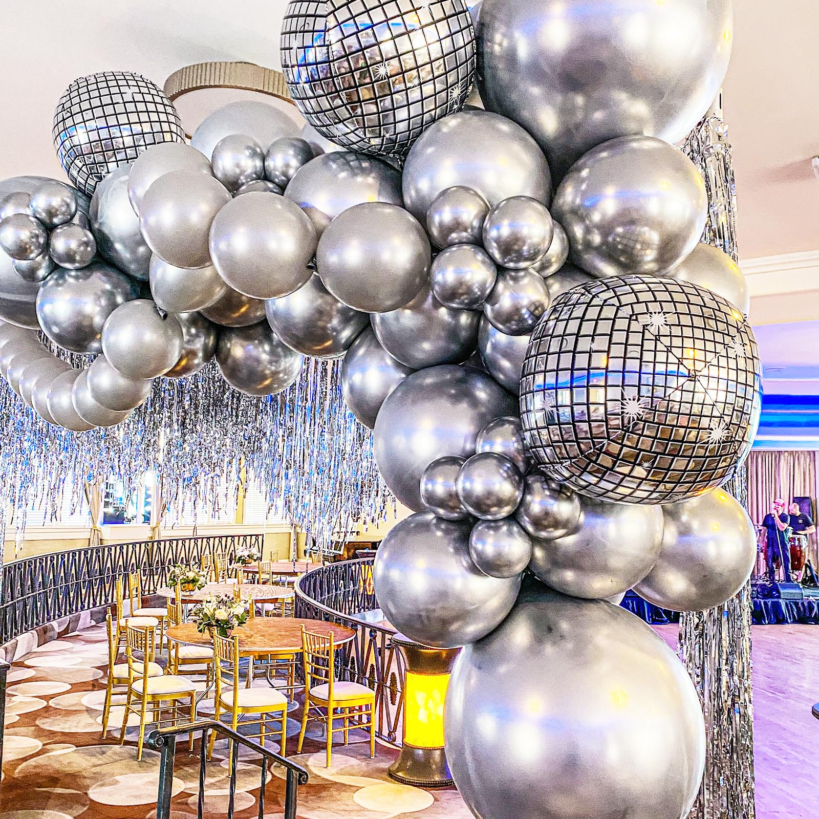 66-Pack 12 Inch Chrome Silver Latex Party Balloons - Metallic Balloons for Graduation, Wedding, Birthday, New Year, Baby Shower & Anniversary - Holiday Party Decorations & Event Backdrop Photography