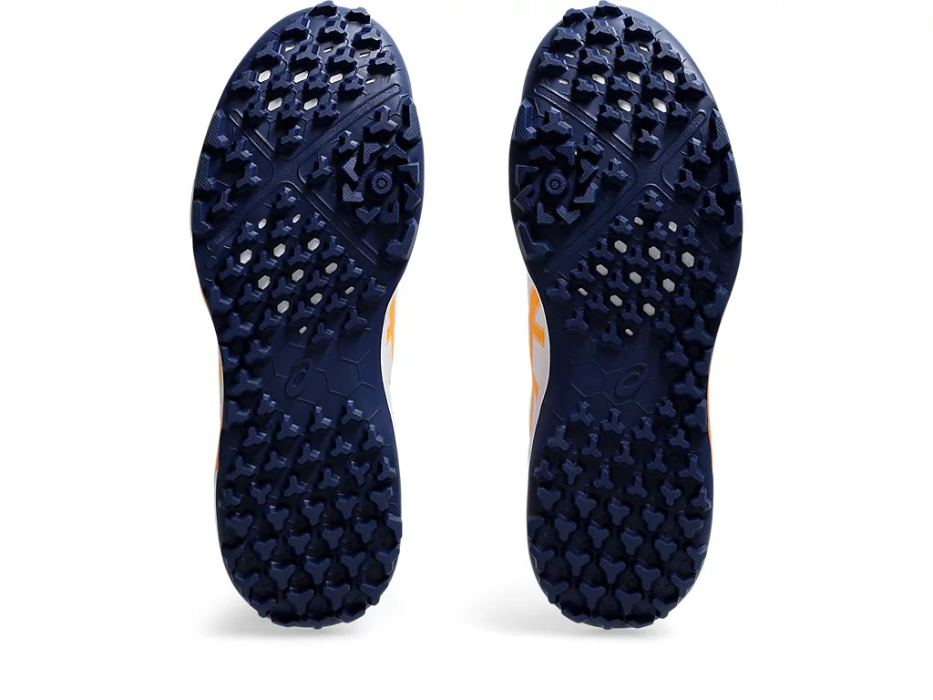 ASICS Gel Lethal Field 2 White/Stadium Orange Rubber Spike Cricket Shoes - Lightweight Performance Footwear for Cricket Players | Perfect for Matches & Training Sessions