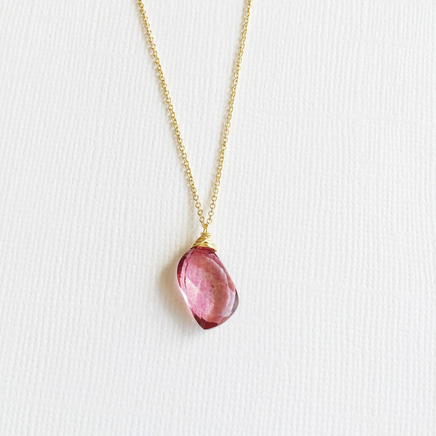 Yazmin Pink Quartz Necklace (N187) - Elegant Crystal Jewelry for Women, Perfect Gift for Valentine's Day, Anniversary & Special Occasions