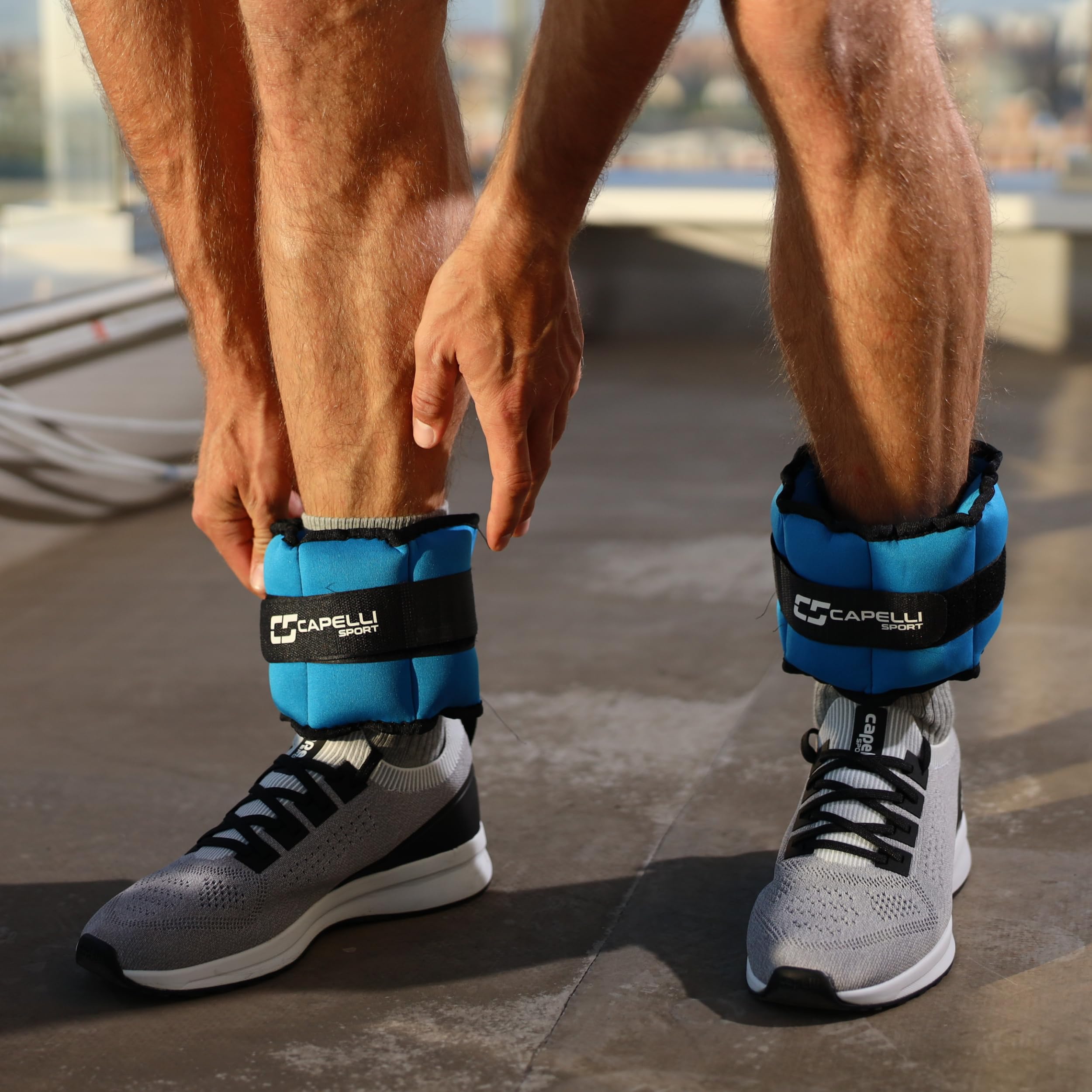 Capelli Sport Adjustable Ankle & Wrist Weights - 4 lbs Set of 2 (Blue) - for Strength Training, Running, Aerobics & Home Workouts