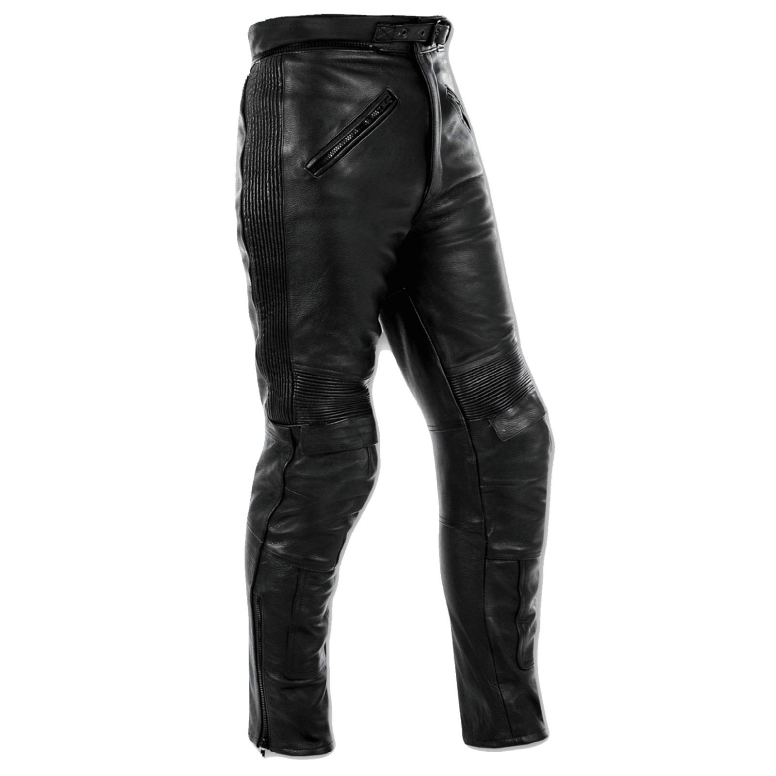 Men's Motorcycle Riding Pants - Stretch Leather Trousers for Bikers - Size 40 - Perfect for Cruiser, Touring & Street Bike Riding