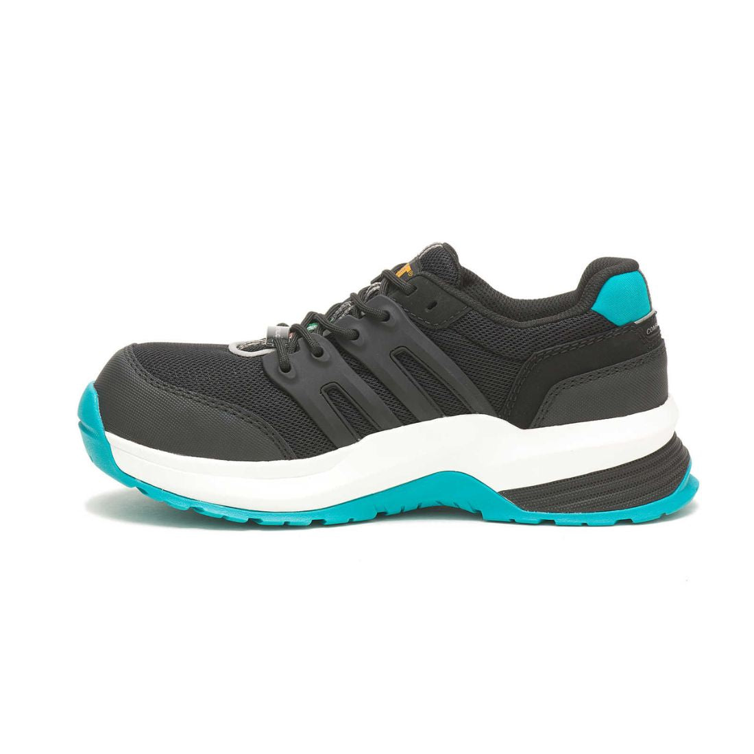 CAT Streamline 2.0 Women's Composite Toe Athletic Work Shoes - Lightweight Safety Shoes for Women, Black/Teal (725336) - Perfect for Construction, Warehouse & Industrial Work