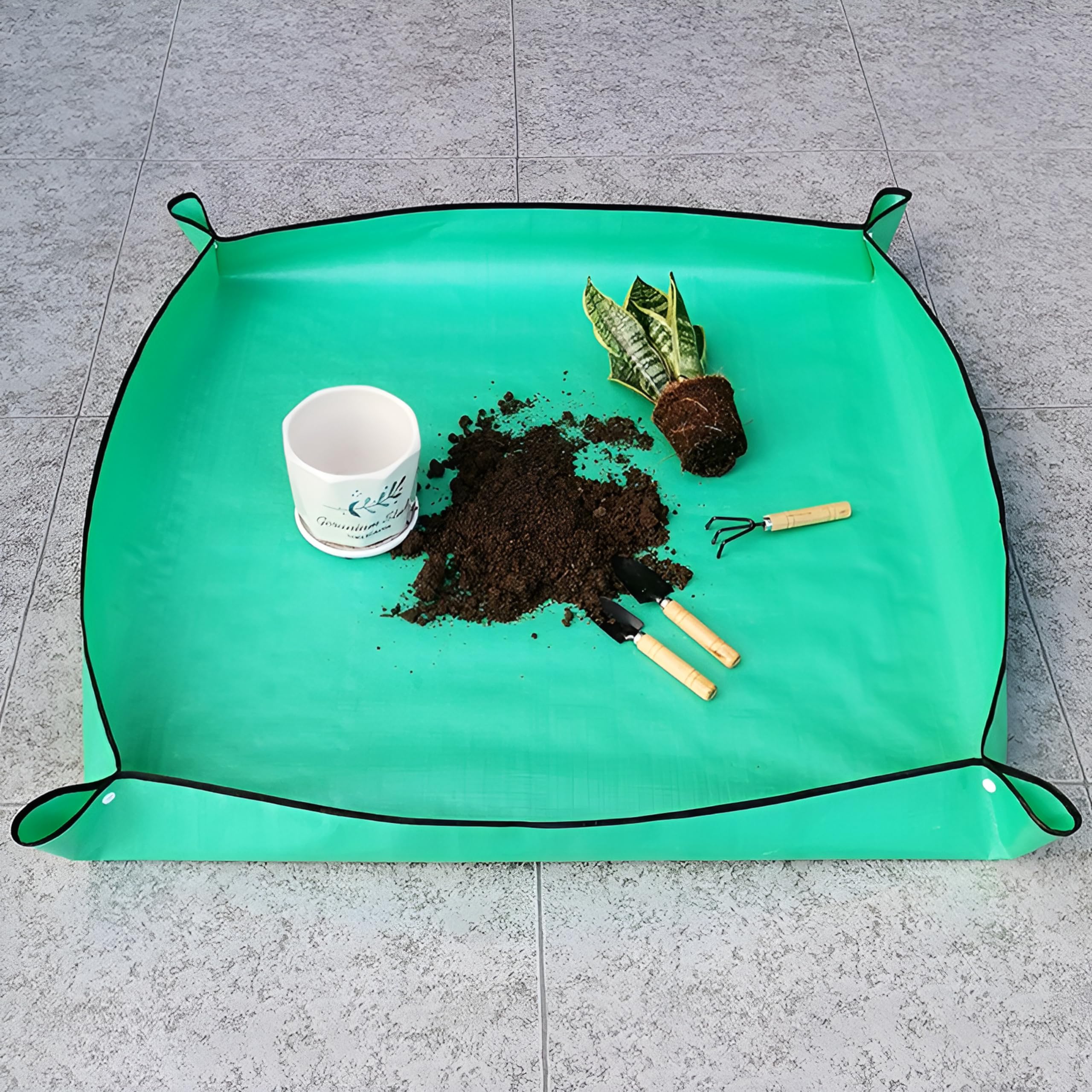 2 Pack Waterproof Foldable Plant Repotting Mat - Thickened Portable Gardening Potting Tray for Indoor/Outdoor Plants | Perfect for Repotting, Transplanting & Gardening Projects