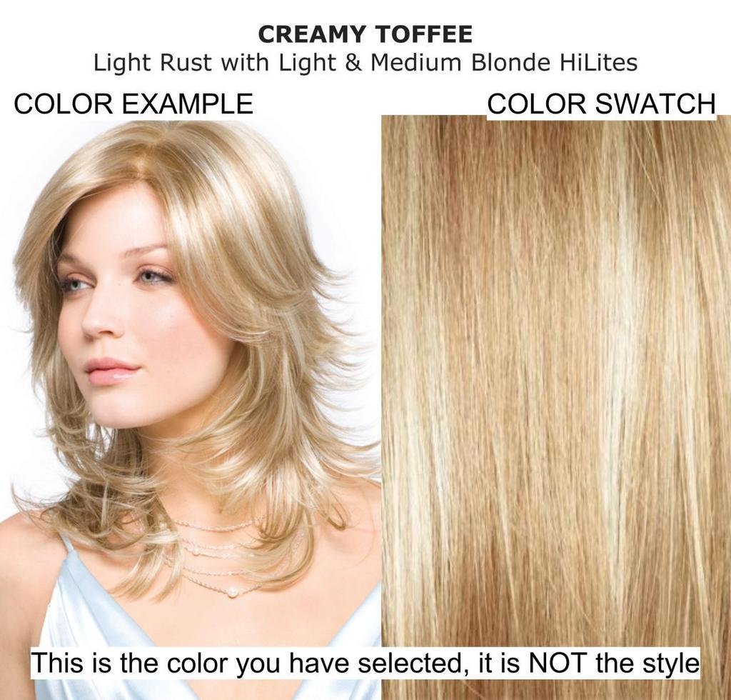 Stevie Wig by Amore with Christy's Wigs Q&A Booklet, Travel Size Wig Shampoo, Wig Cap & Wide Tooth Comb - 5 Piece Bundle in Creamy Toffee | Perfect for Cosplay, Costume Parties & Everyday Wear