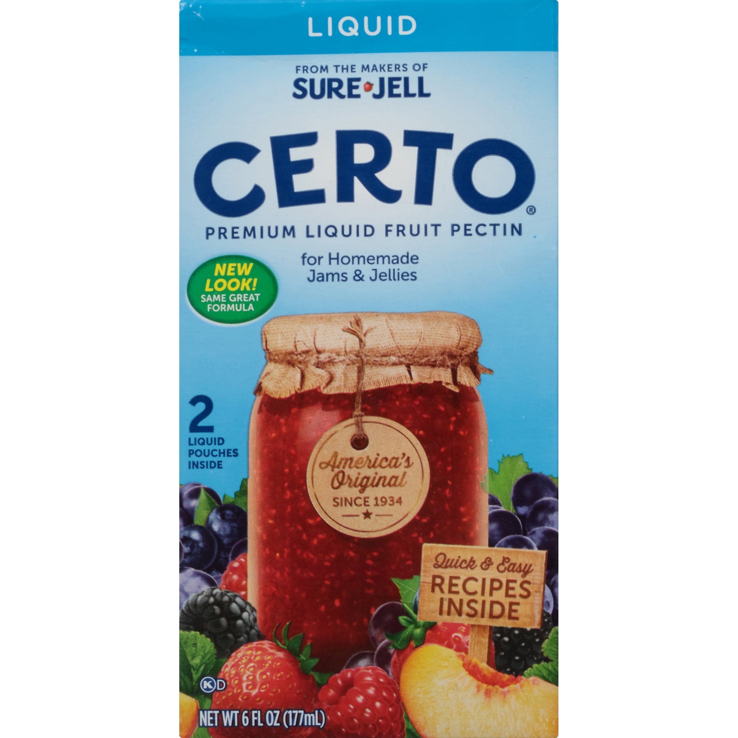 Premium Liquid Fruit Pectin for Canning & Jam Making - Certo 6oz (Pack of 6) - Perfect for Homemade Jellies, Preserves & Desserts
