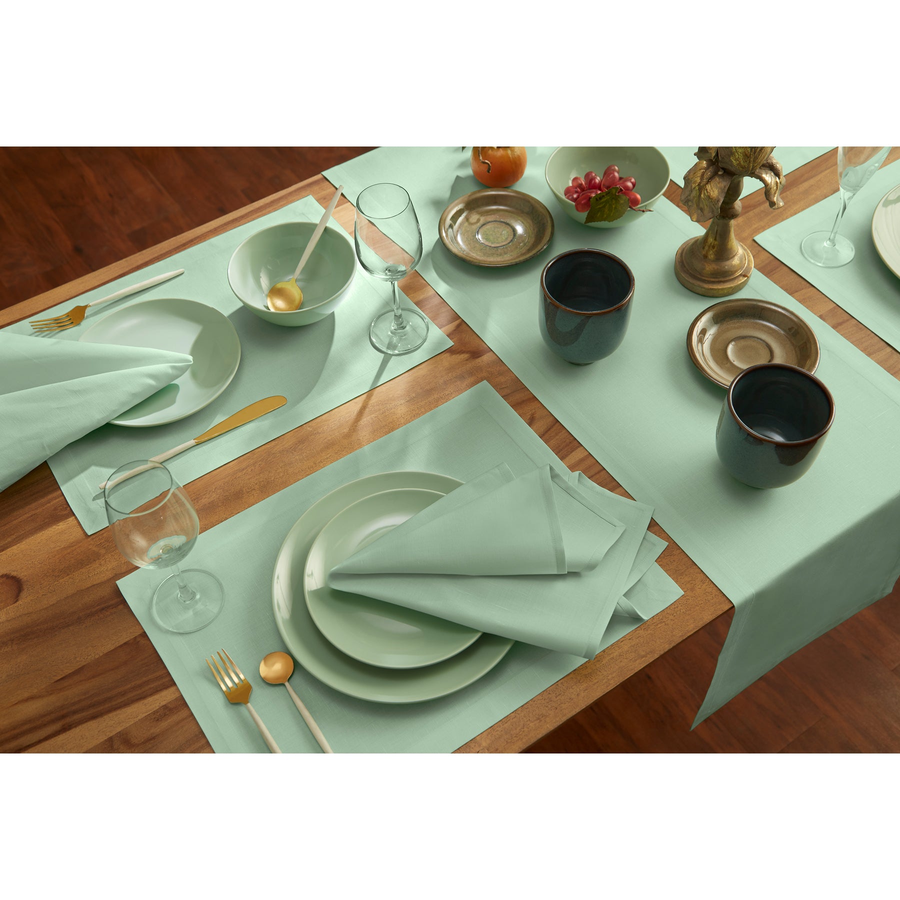 Premium Cotton Linen Placemats Set of 6 - Natural Woven Table Mats for Dining Room Decor - Elegant Place Settings for Dinner Parties & Everyday Use