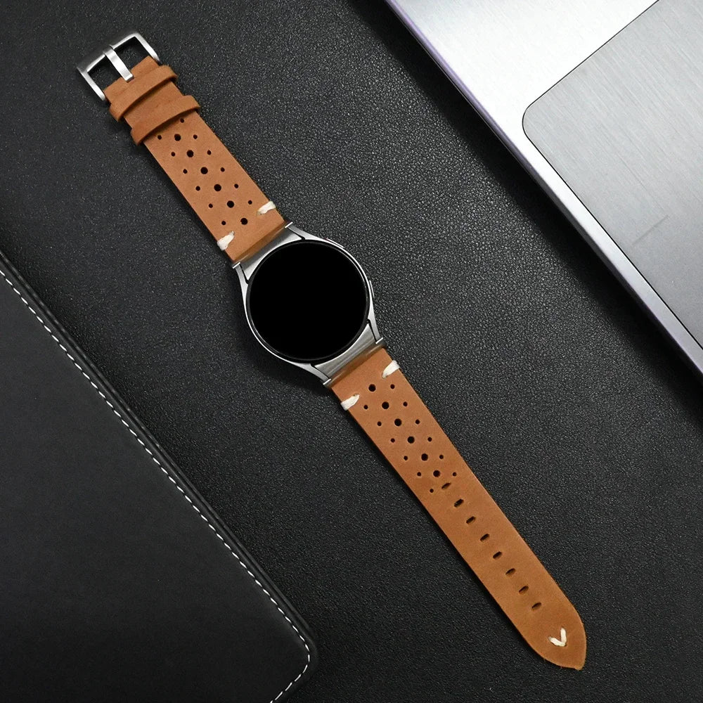 Premium Quick-Fit No-Gap Leather Watch Bands - Durable & Stylish Replacement Straps for Apple Watch, Samsung Galaxy & Fitbit - Perfect for Workouts, Office & Everyday Wear