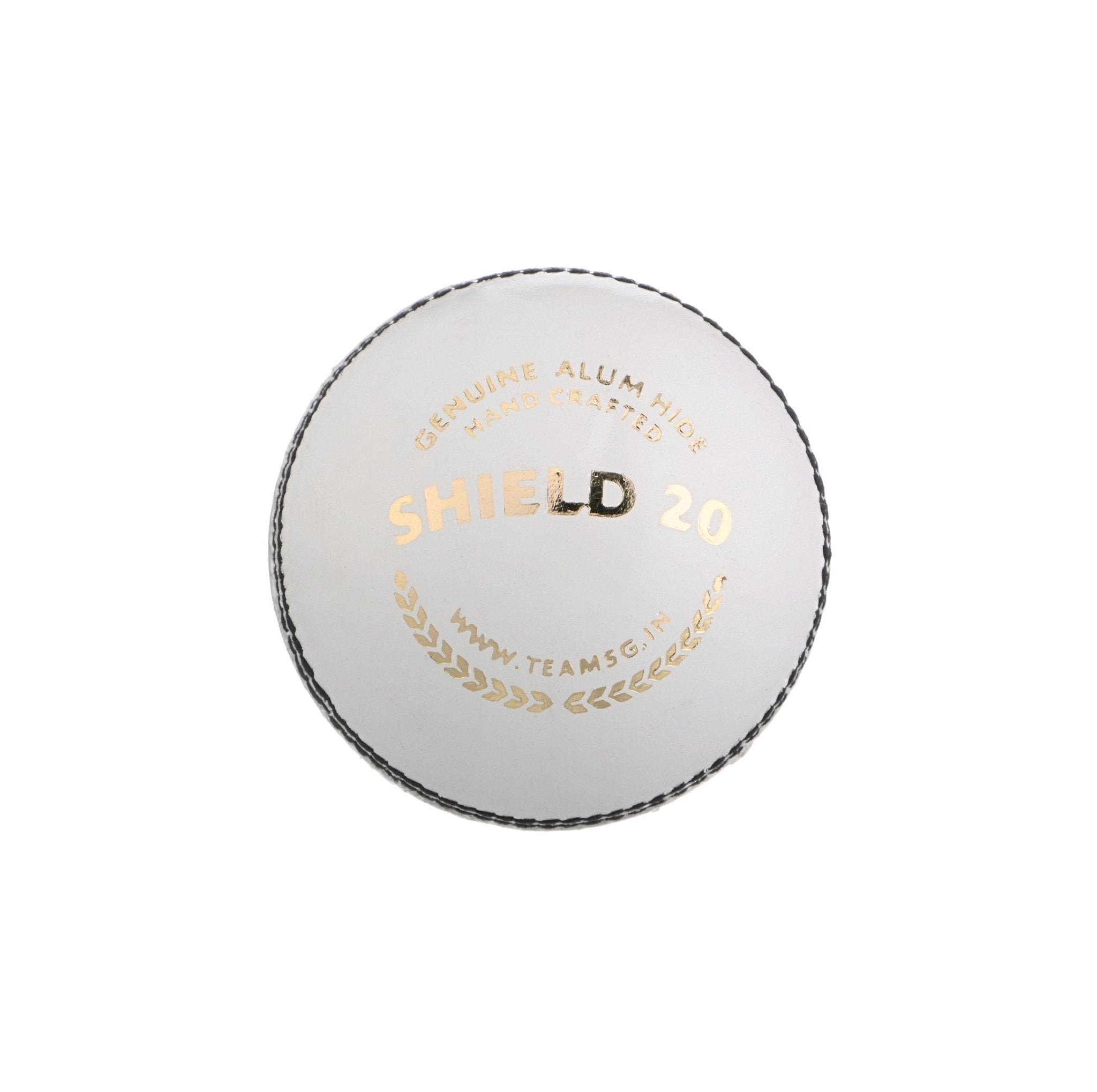 SG Shield 20 White Cricket Ball - Professional Grade Leather Cricket Ball for Matches & Practice - Perfect for Outdoor Sports, Cricket Tournaments & Training Sessions