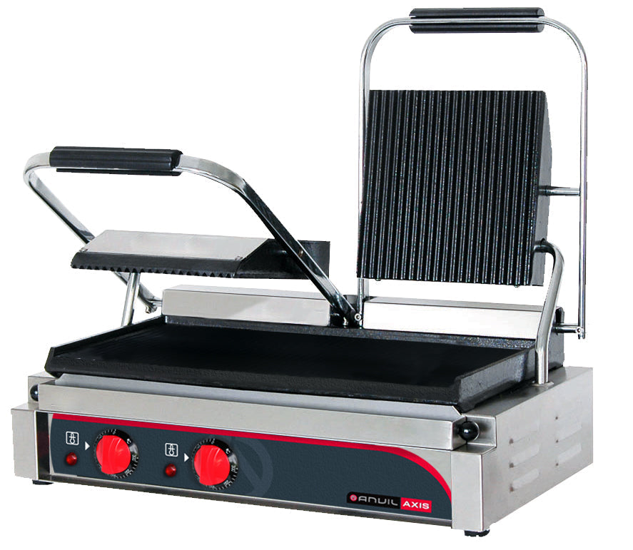 Anvil Panini Press - Heavy Duty Double Ribbed Top & Flat Bottom Grill for Perfect Sandwiches - Ideal for Home Kitchens, Restaurants & Outdoor Cooking
